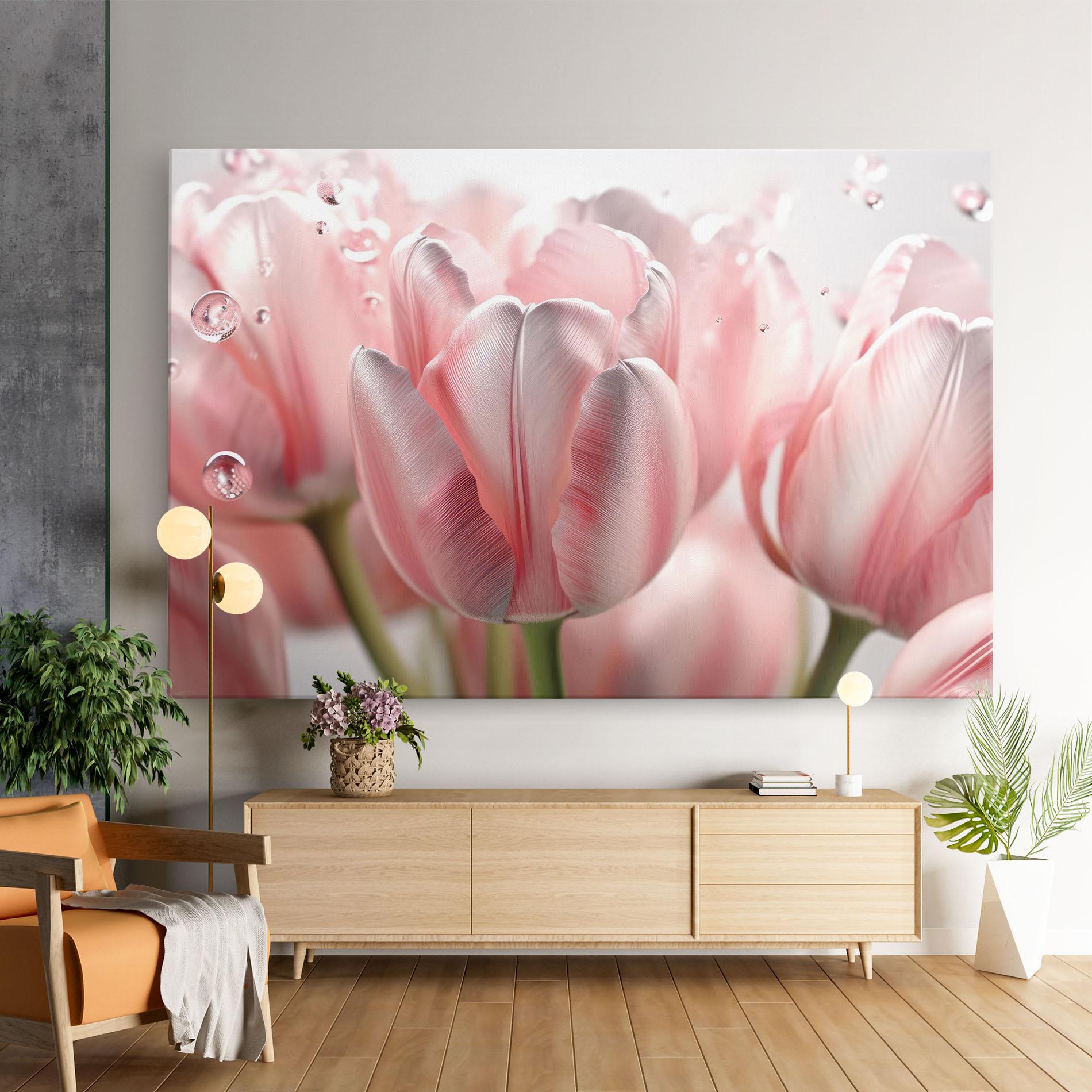Tablou Canvas Pink Pretty Tulips mockup 9