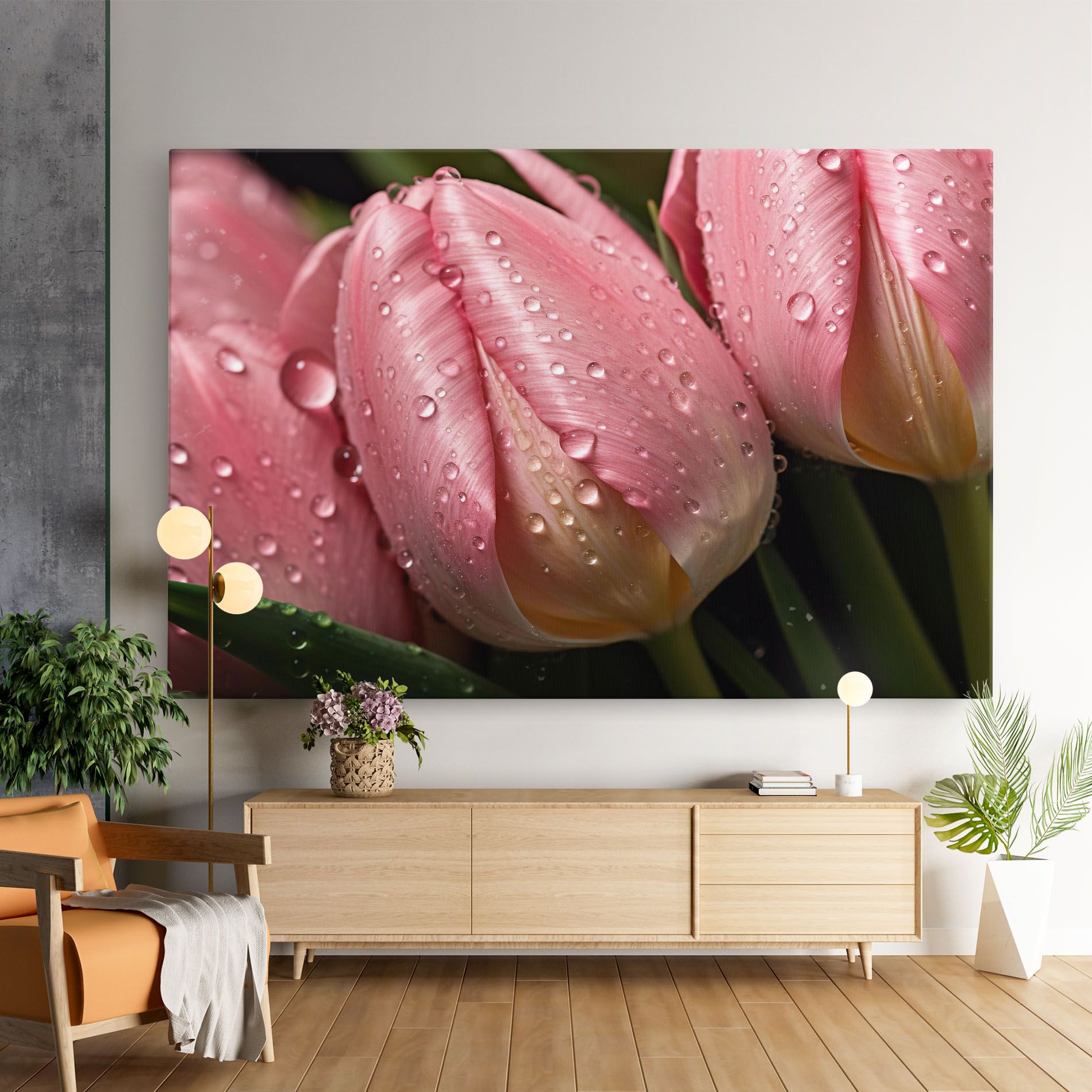 Pink Tulip With Drops mockup 9