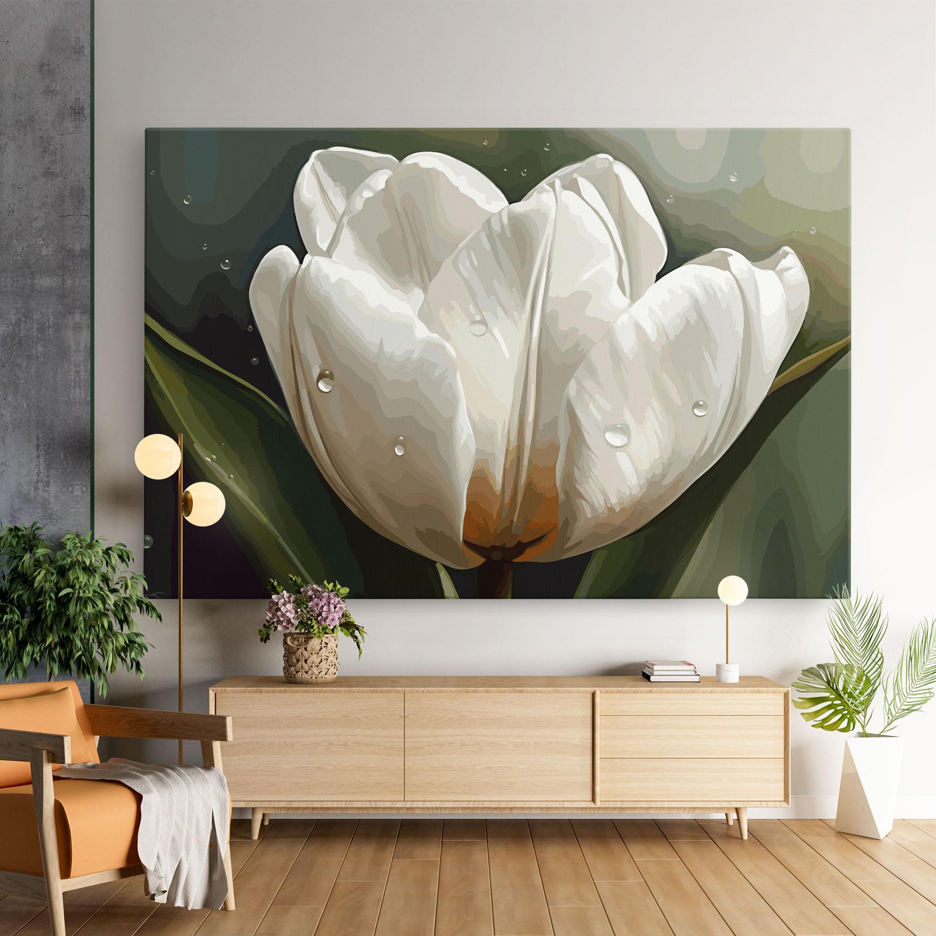 Tablou Canvas Pretty White Tulip mockup 9