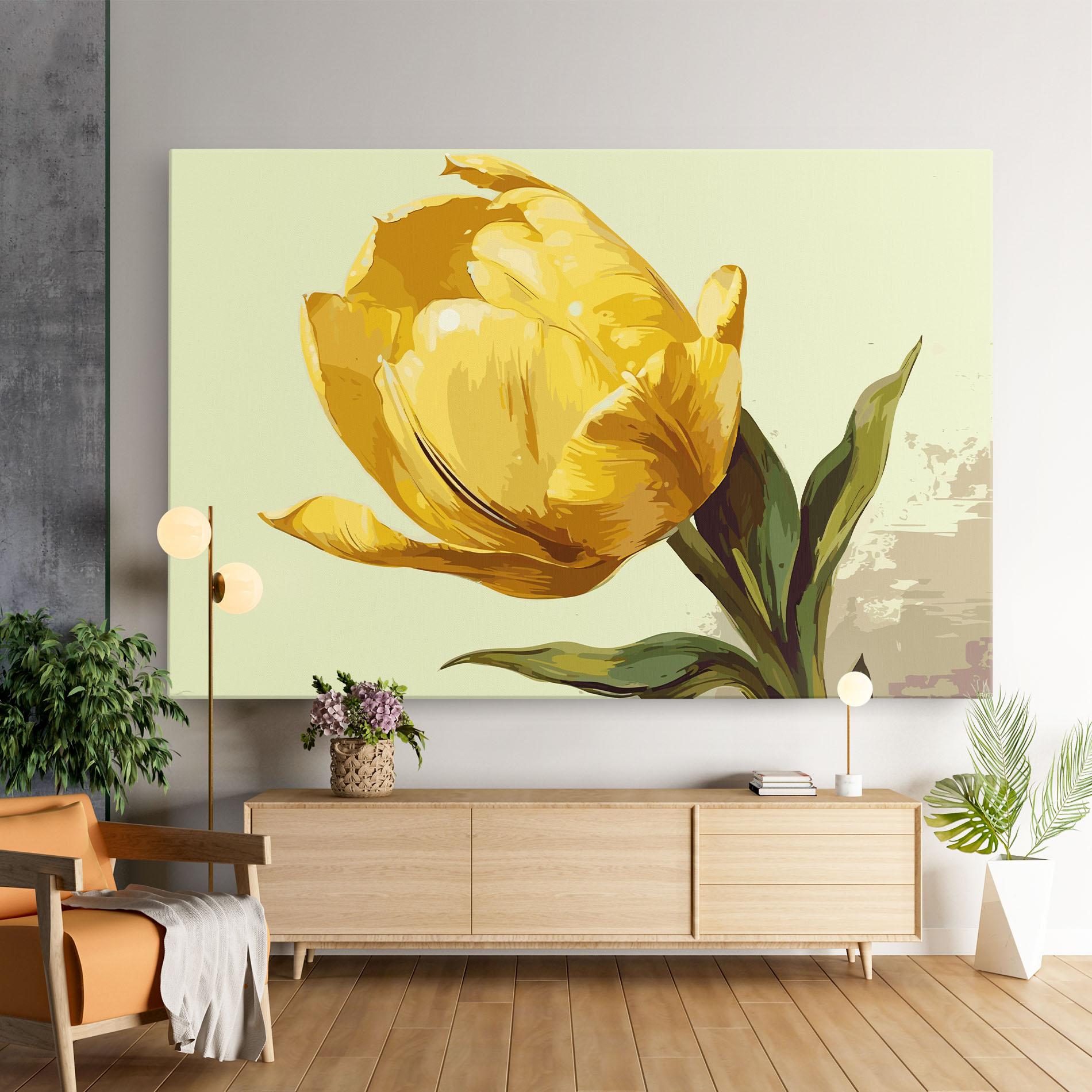 Tablou Canvas Yellow Shiny Tulip mockup 9