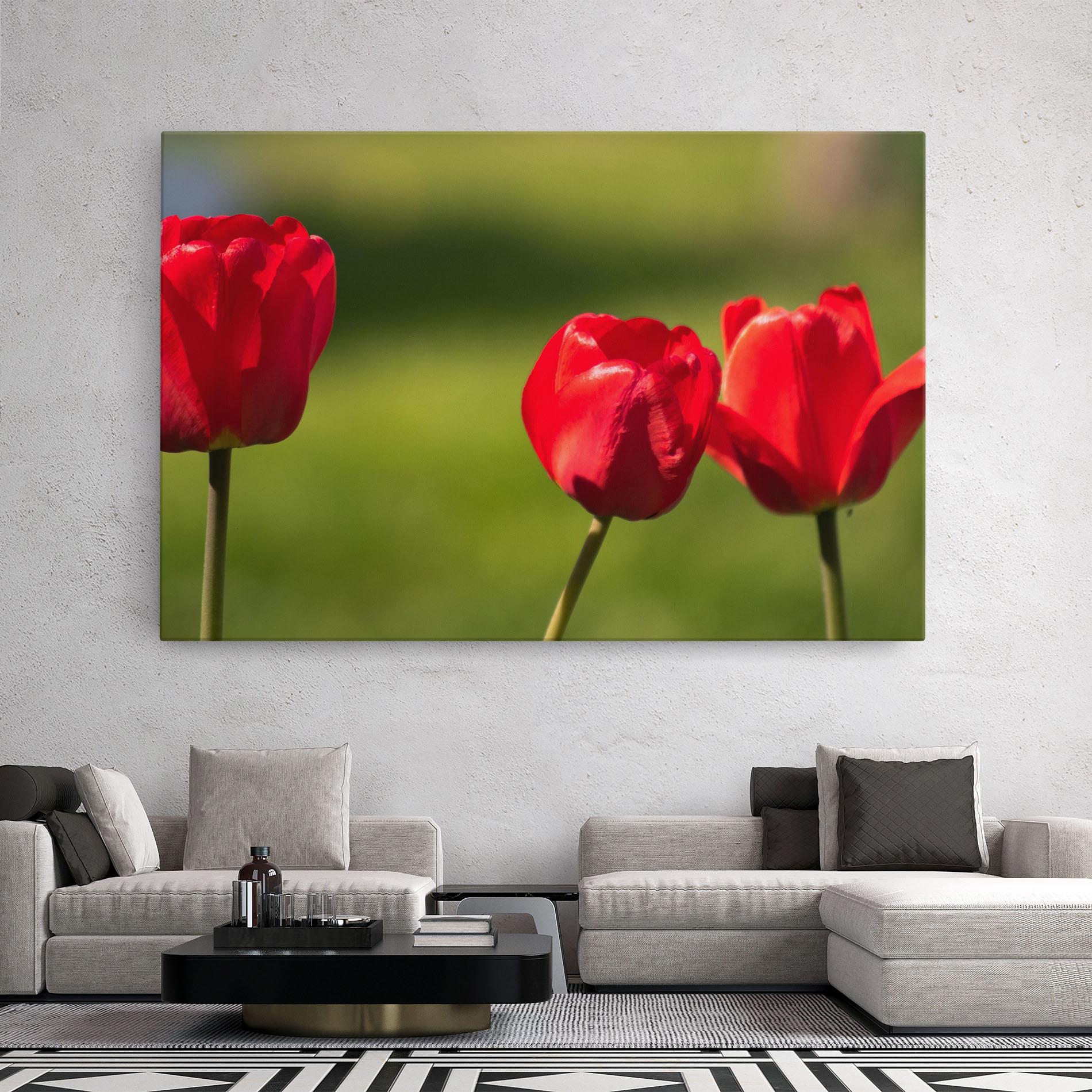 Tablou Canvas 3 Red Tulips mockup 2