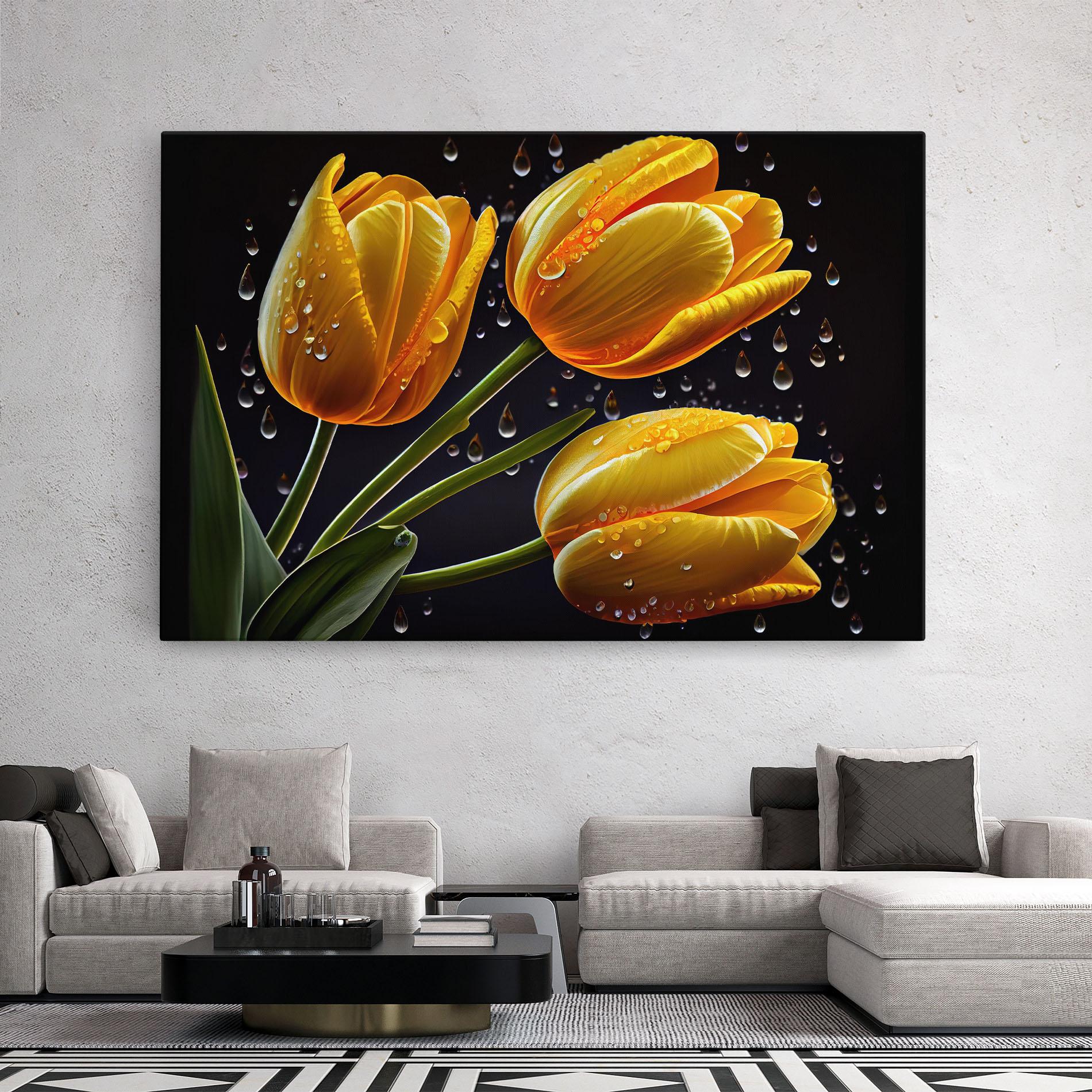 Tablou Canvas 3 Yellow Tulips mockup 2