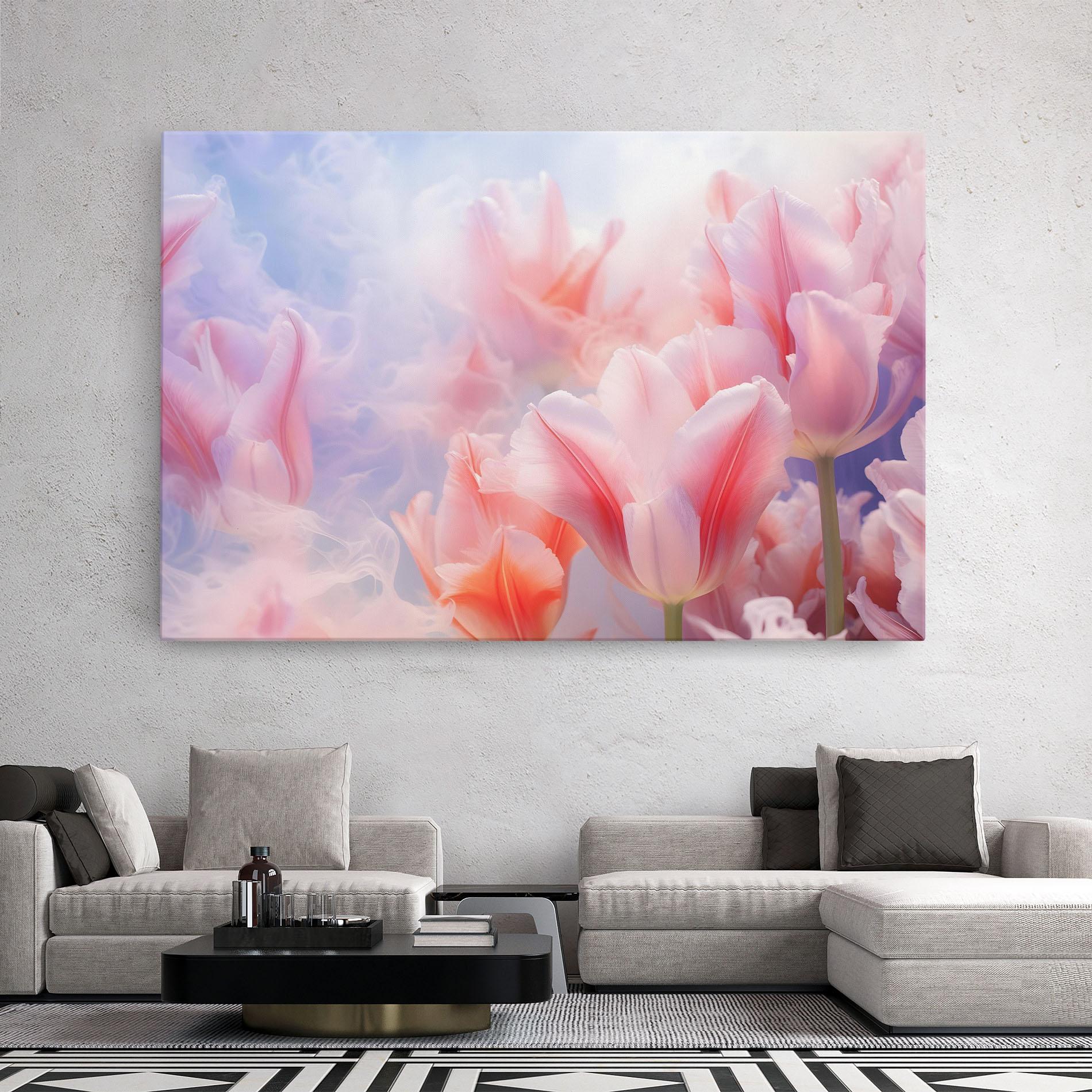 Tablou Canvas Dreamy Pink Tulips mockup 2
