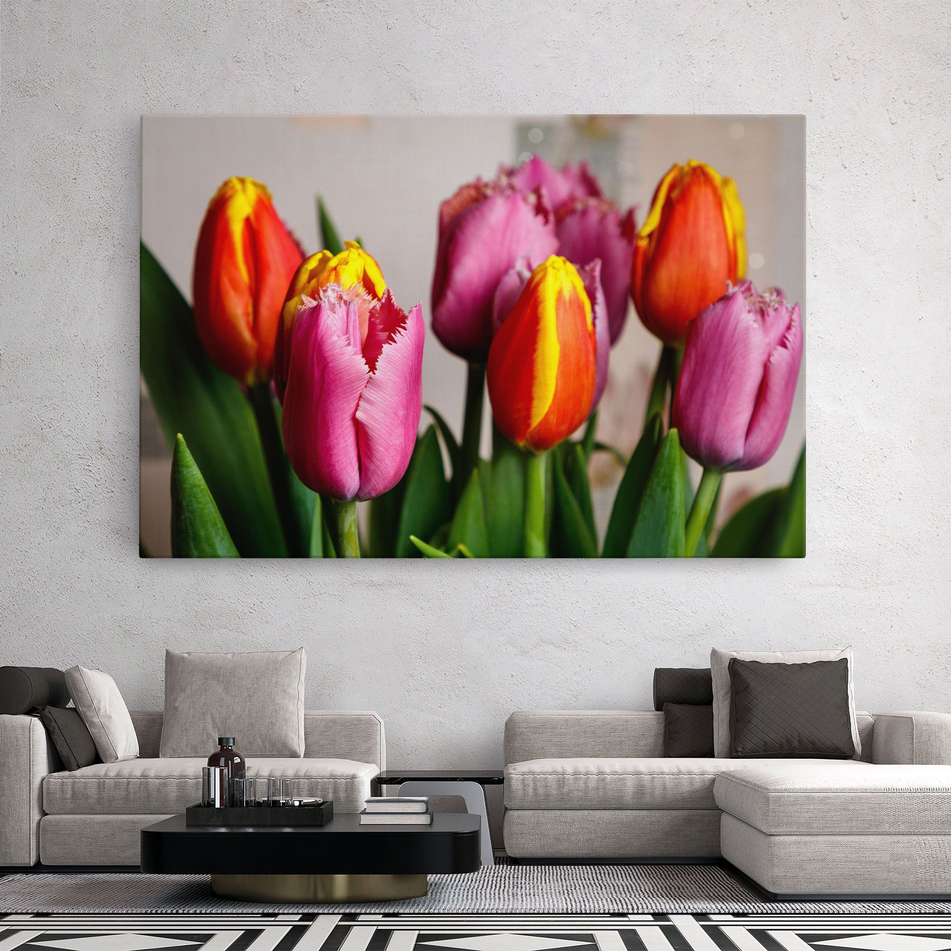 Pink Orange Tulips mockup 2
