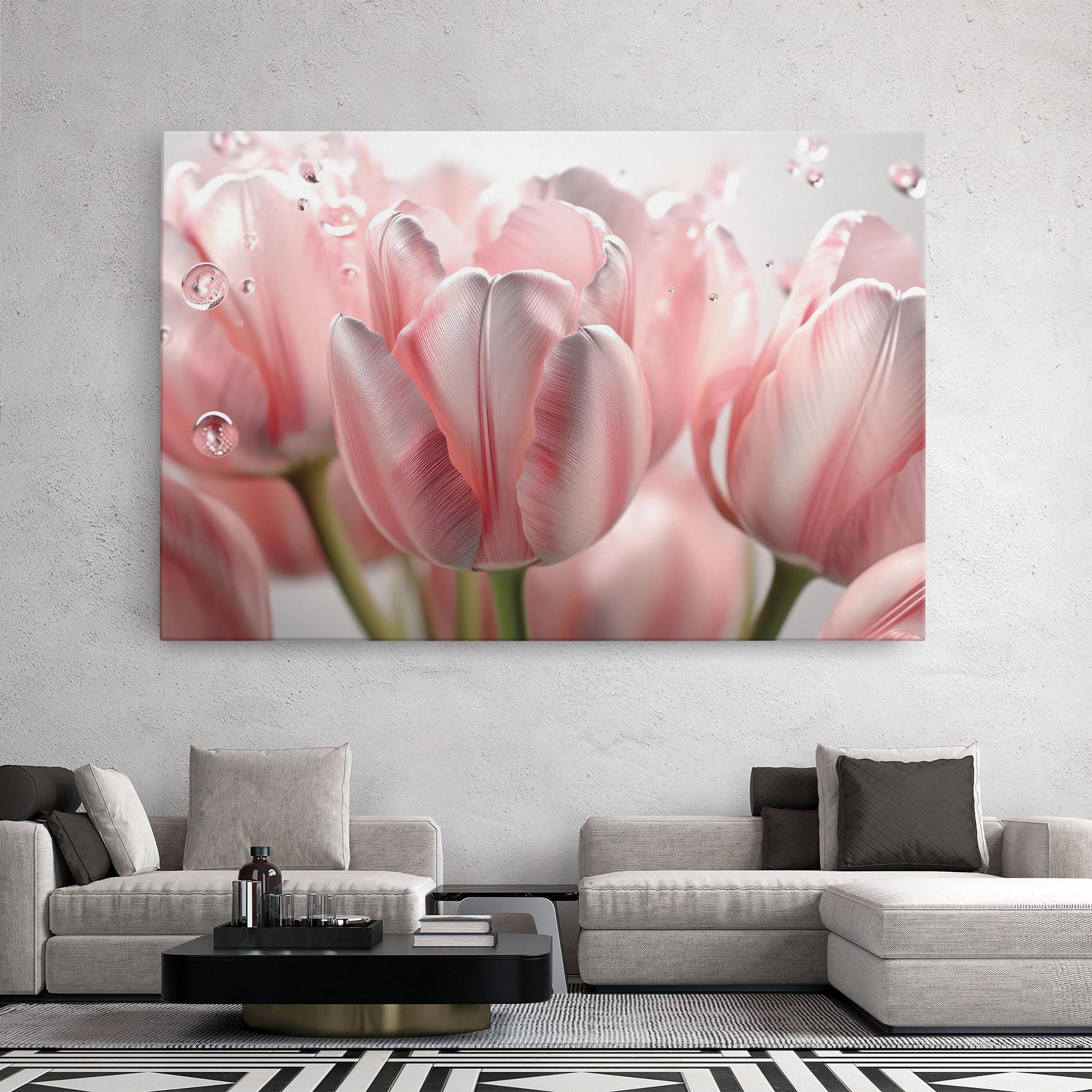 Tablou Canvas Pink Pretty Tulips mockup 2