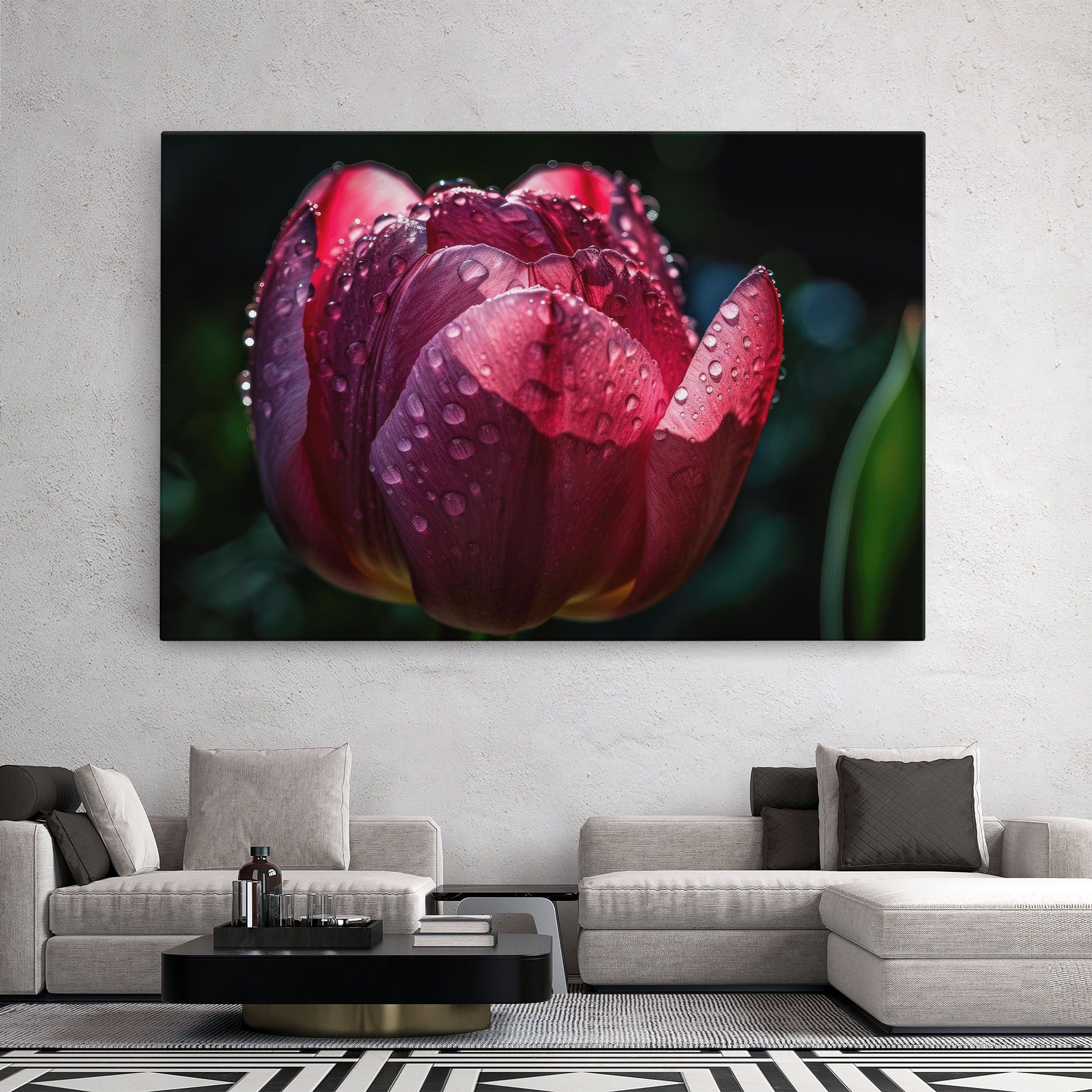 Pink Tulip After Rain mockup 2