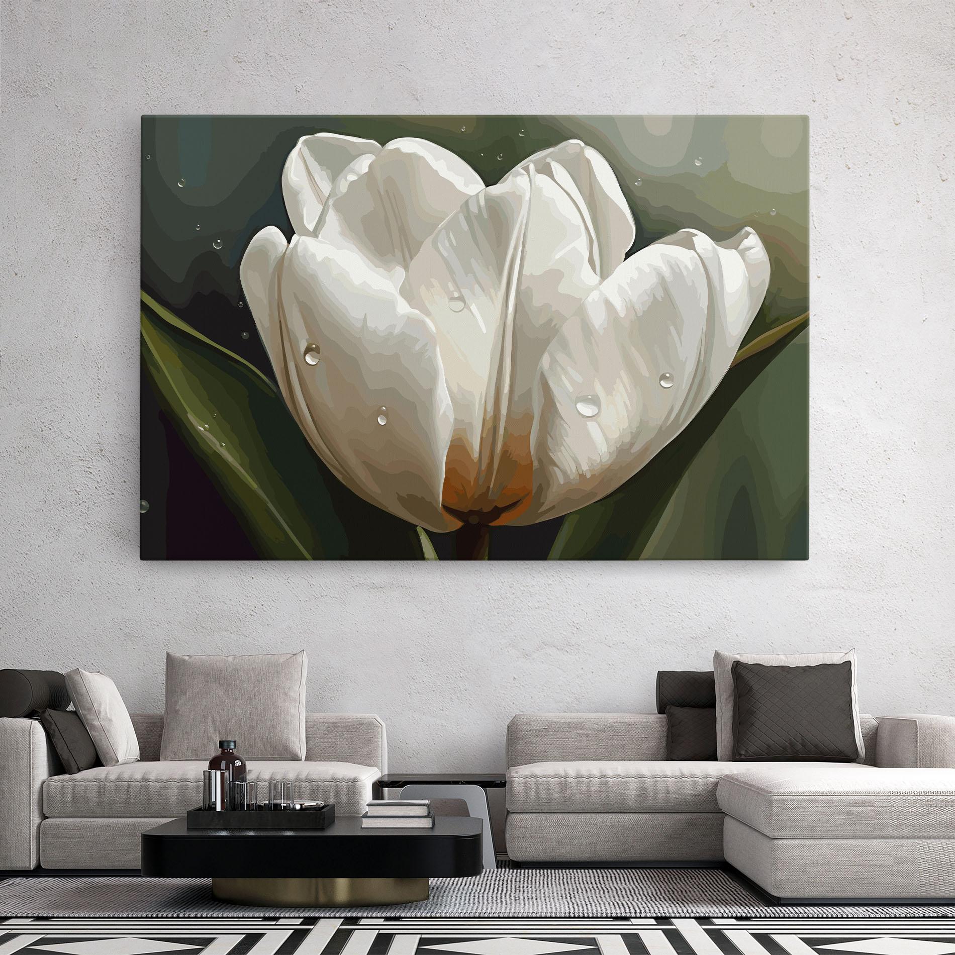Tablou Canvas Pretty White Tulip mockup 2