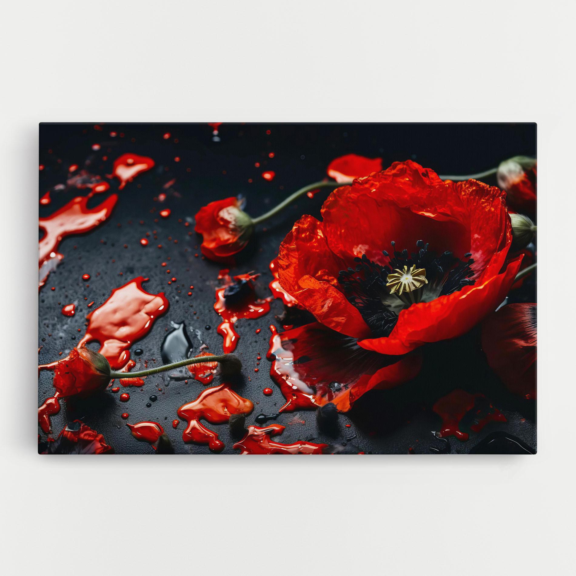 Tablou Canvas Beautiful Red Poppy Liquid mockup 0