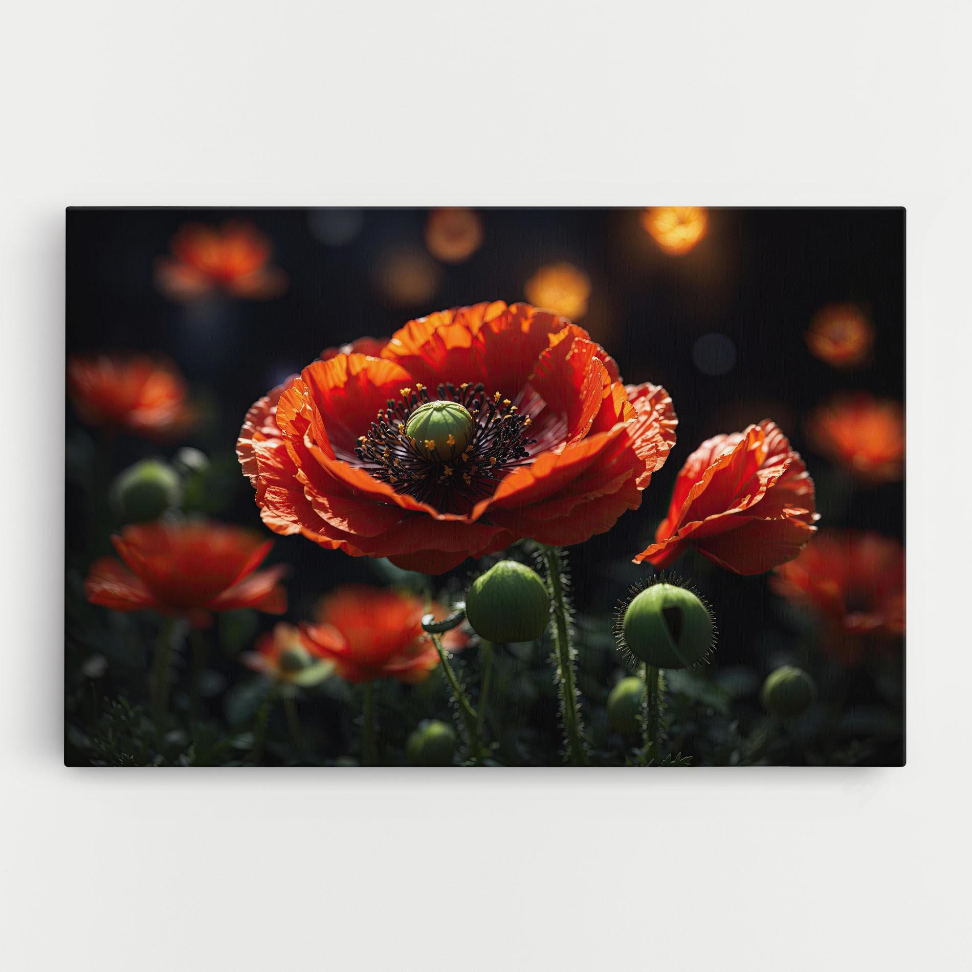 Tablou Canvas Red Poppy Close Up mockup 0