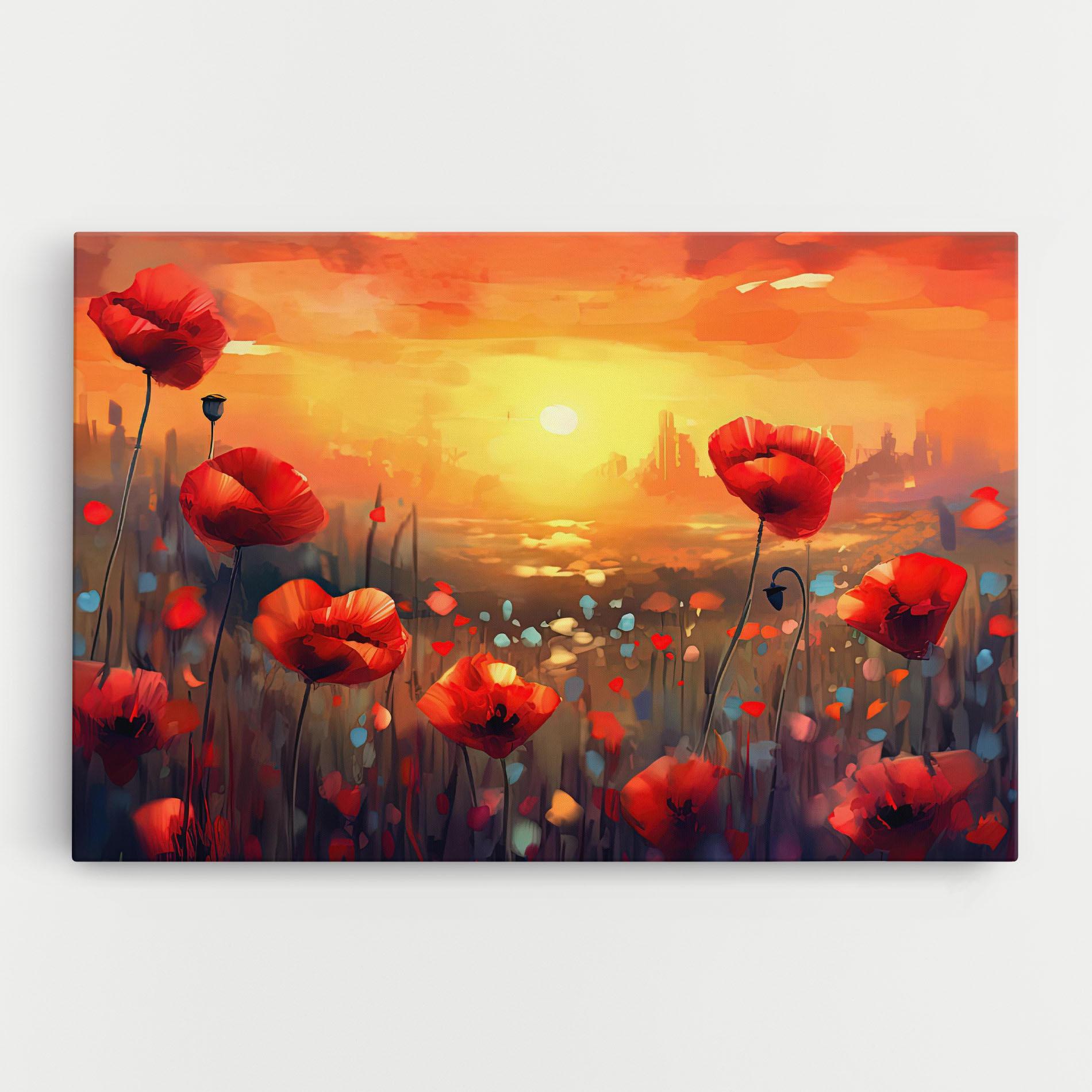 Tablou Canvas Sunrise Painting Poppies mockup 0