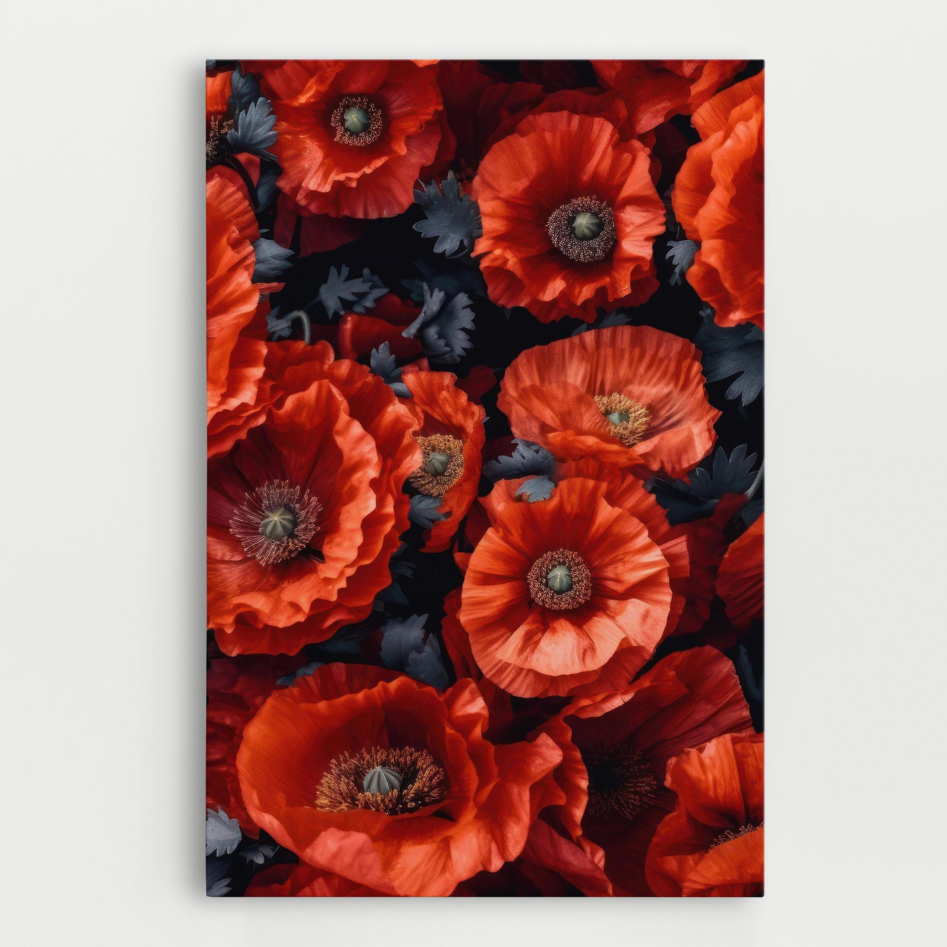 Tablou Canvas Black Red Poppies mockup 0