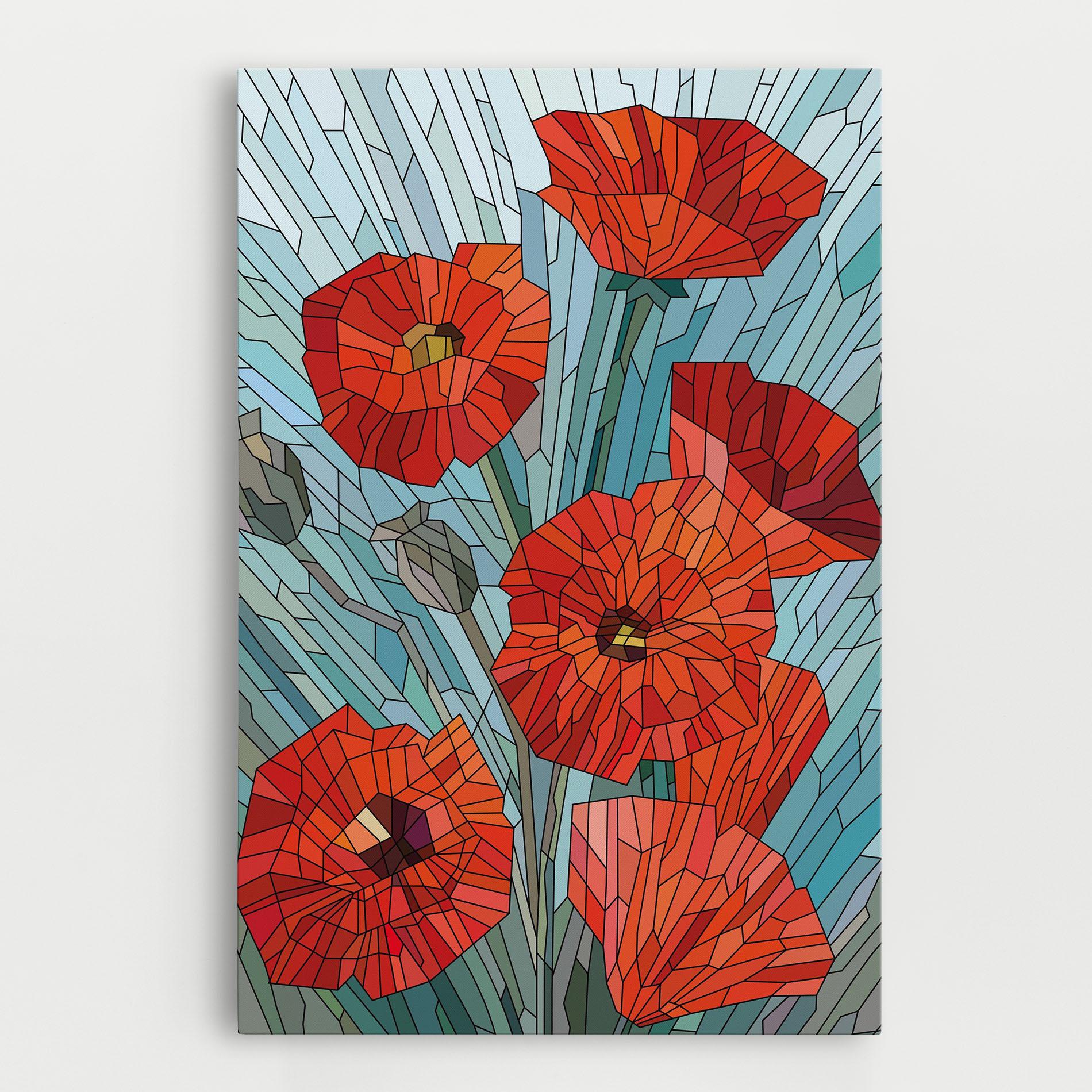 Tablou Canvas Blue Glass Poppy mockup 0