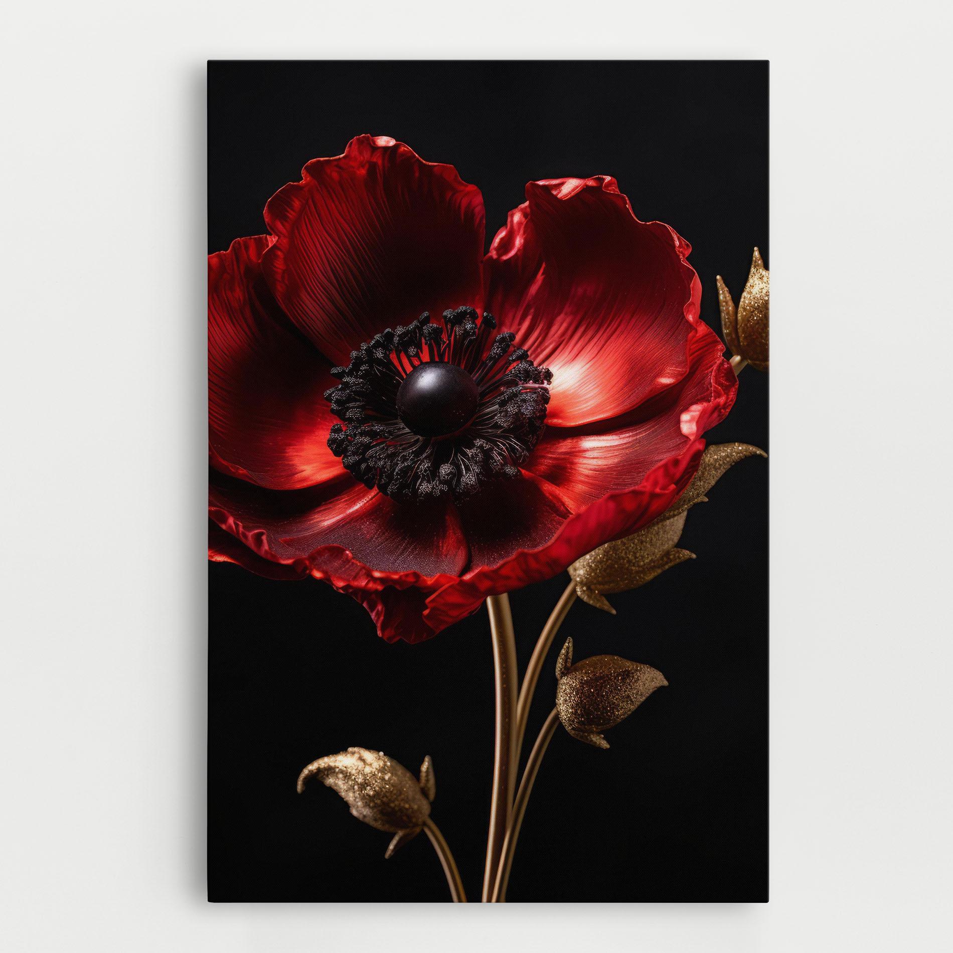 Tablou Canvas Dark Red Poppy mockup 0