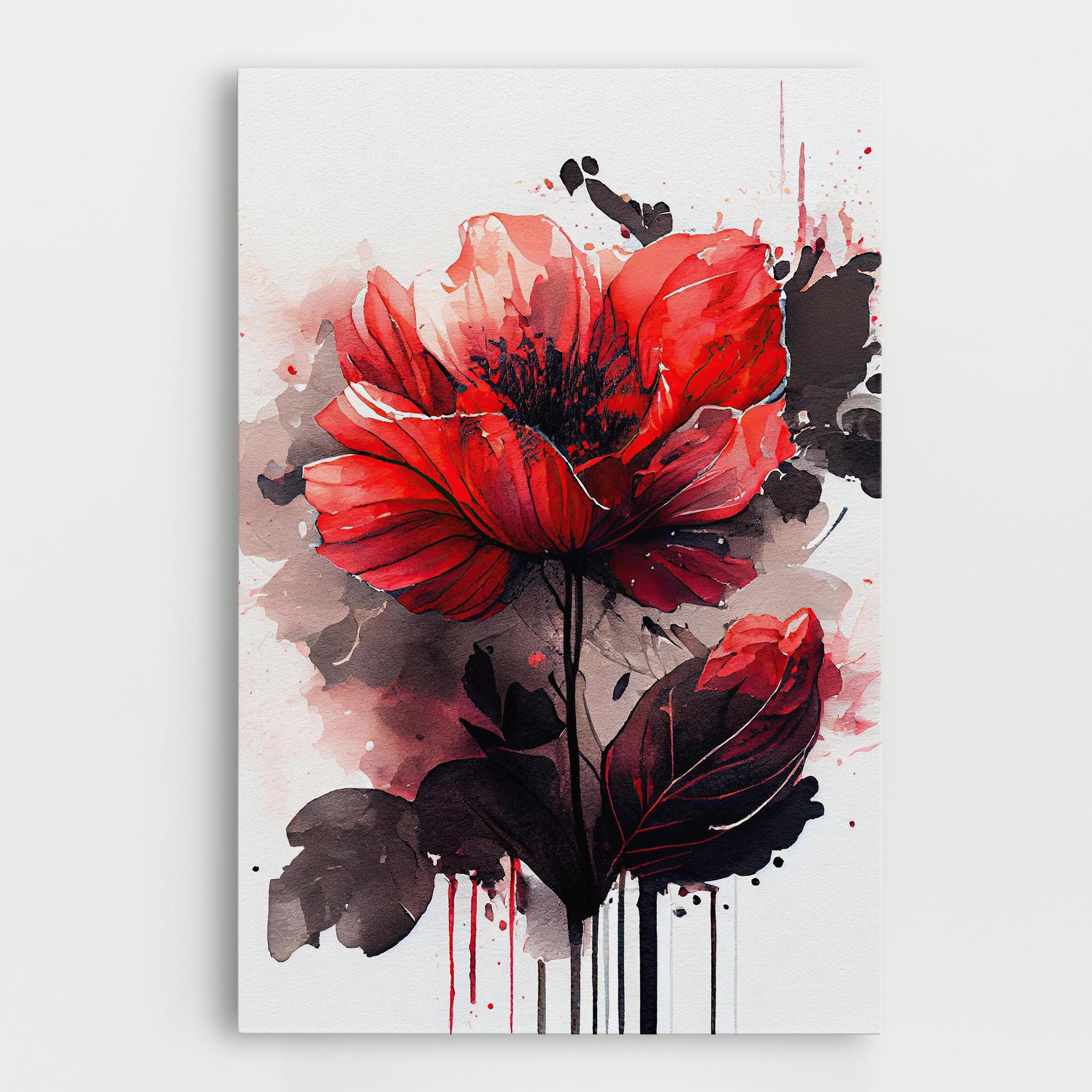 Tablou Canvas Watercolor Poppy mockup 0