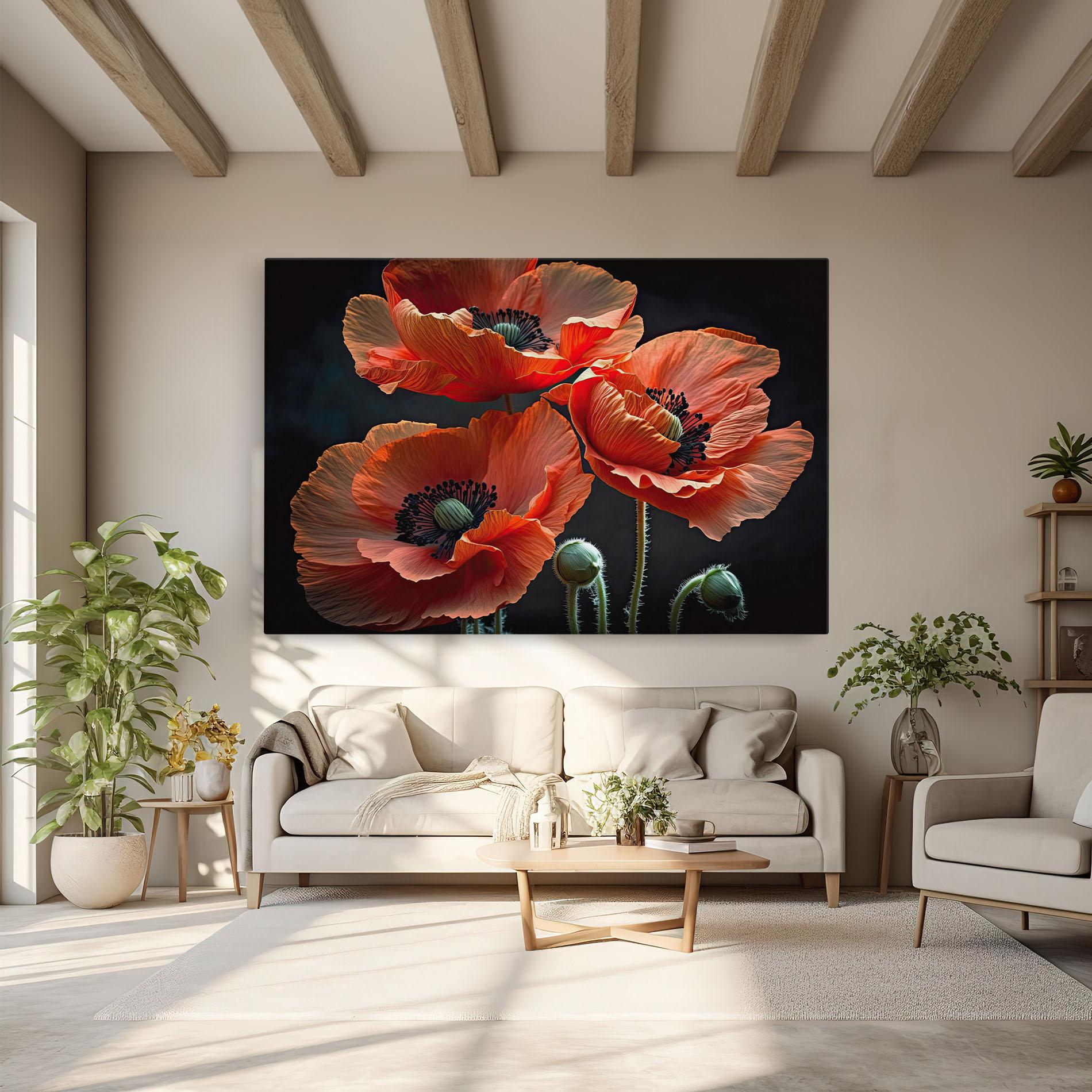Tablou Canvas 3 Poppies mockup 6