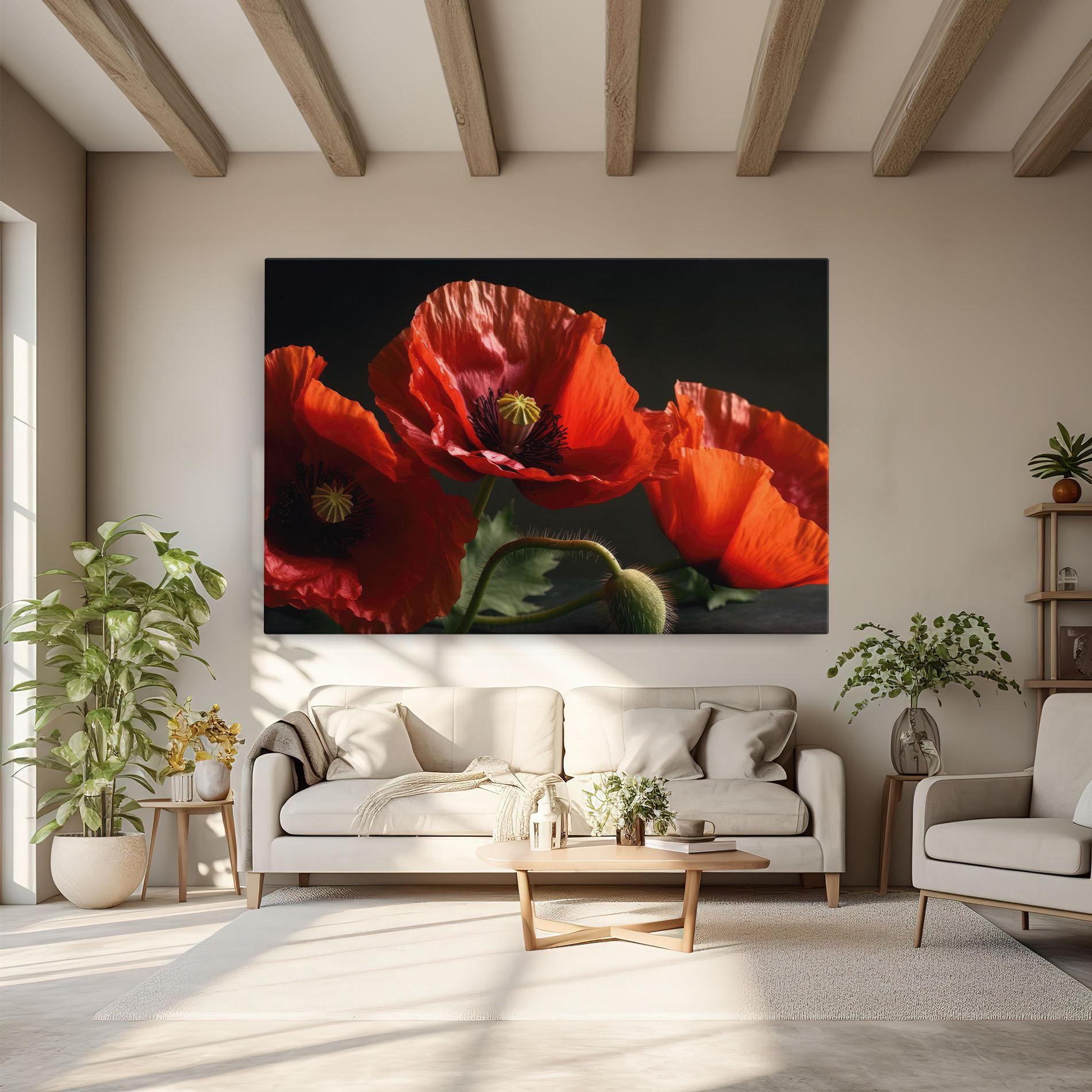 Tablou Canvas 3 Pretty Poppies mockup 6