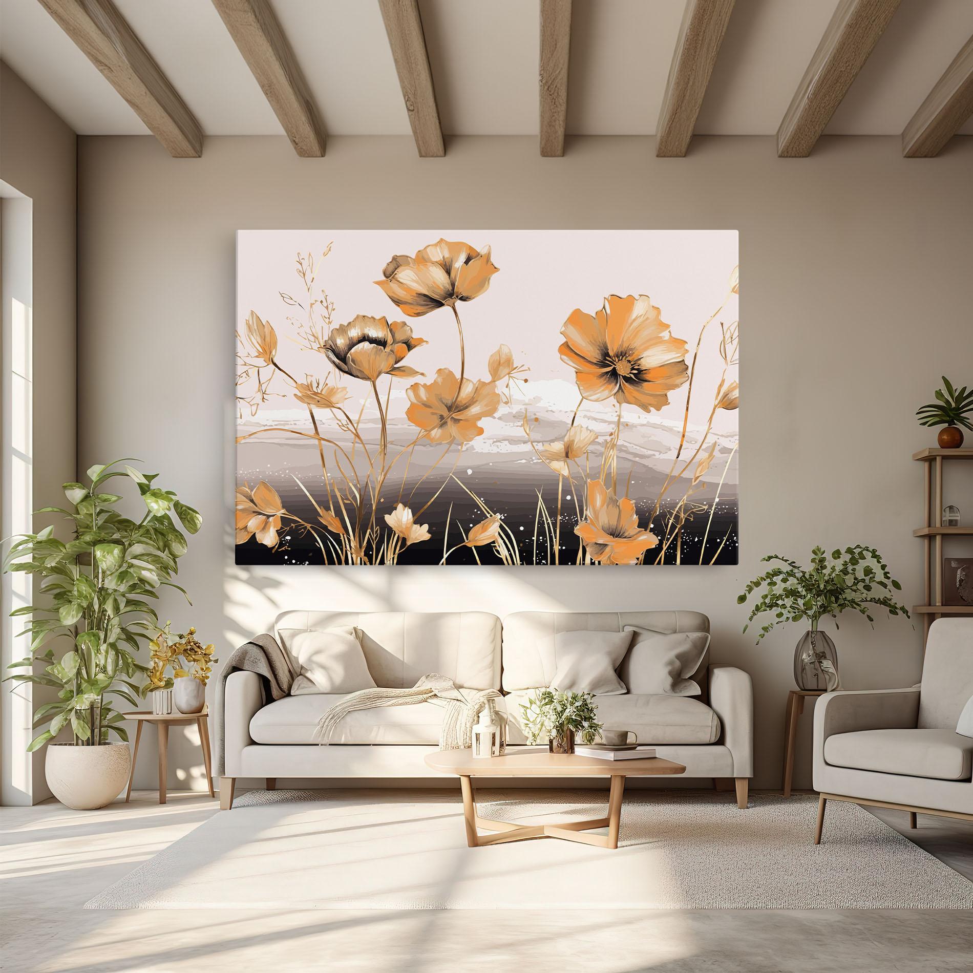 Tablou Canvas Gold Black Poppy mockup 6