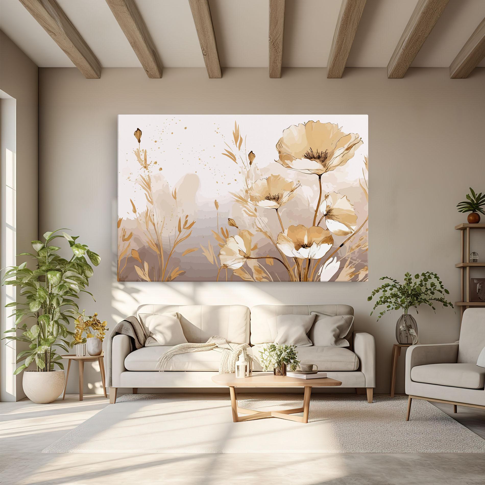 Tablou Canvas Gold Cream Poppy mockup 6