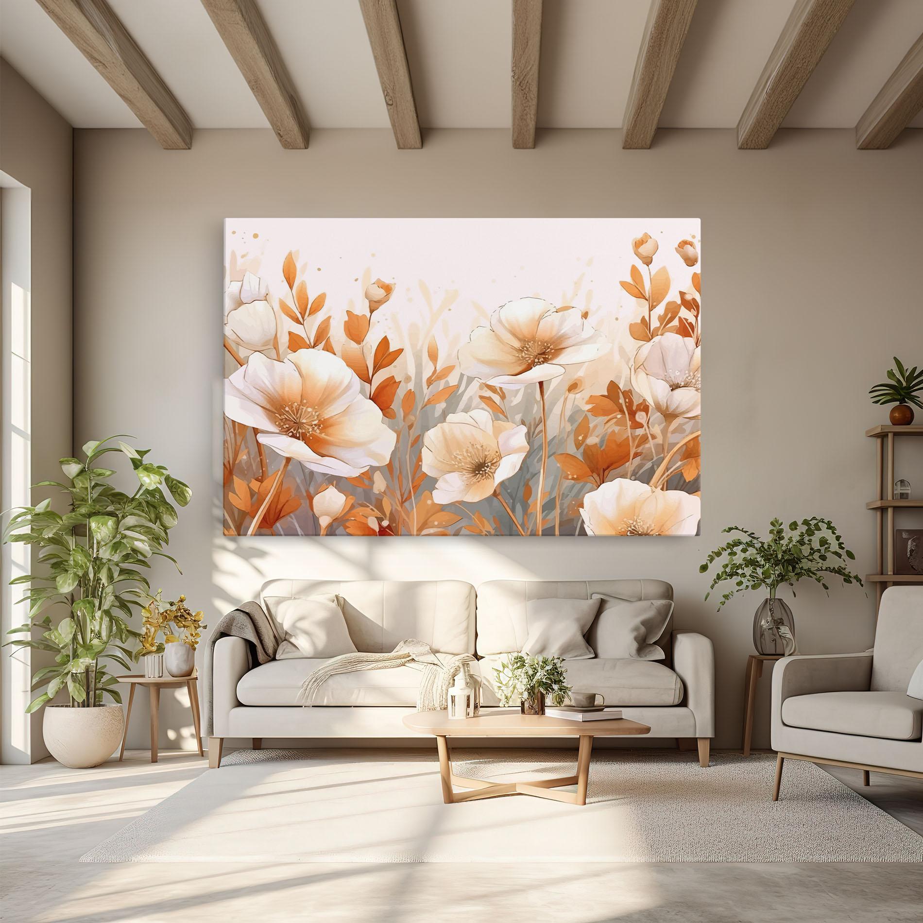 Tablou Canvas Orange Cream Poppy mockup 6