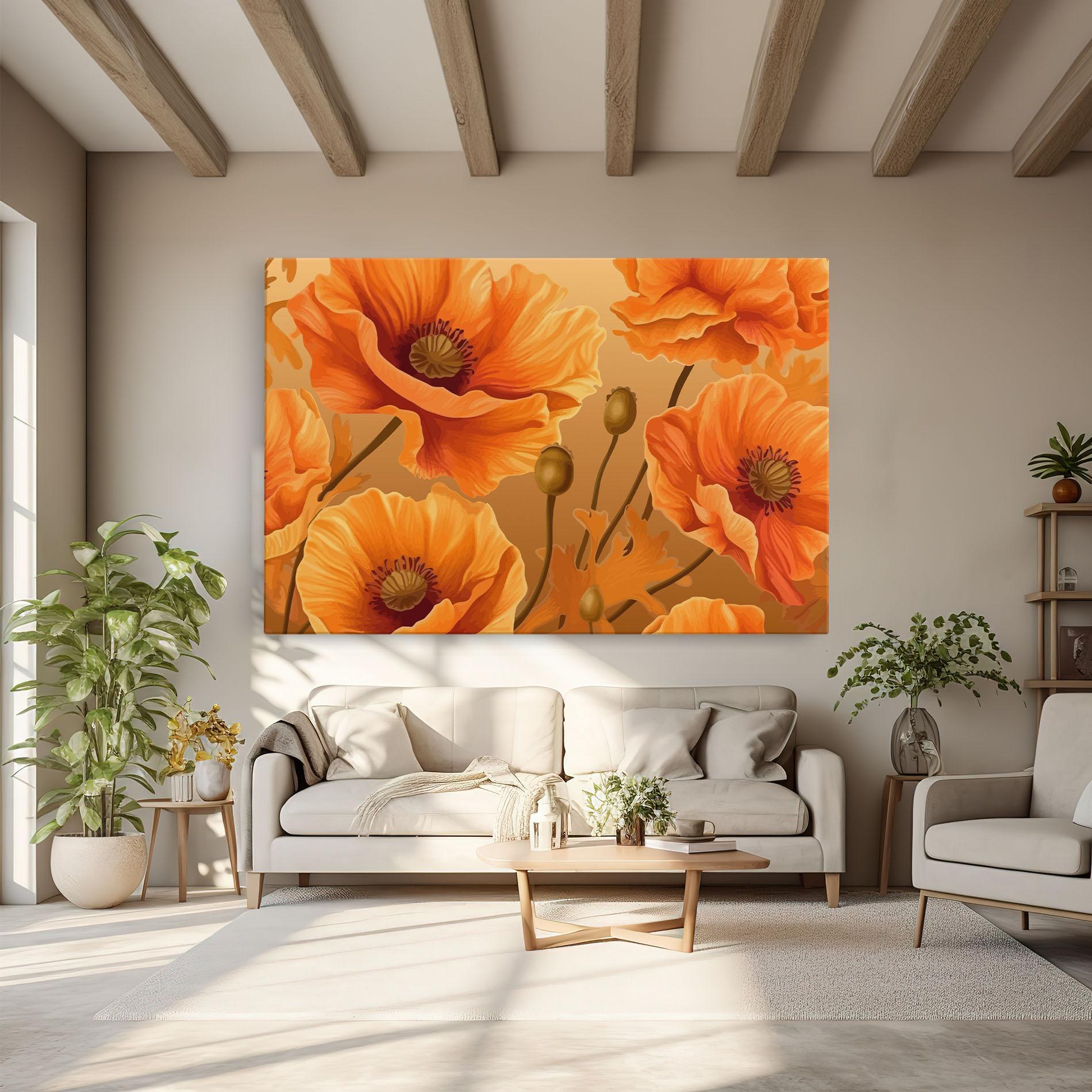 Tablou Canvas Pastel Orange Poppy mockup 6