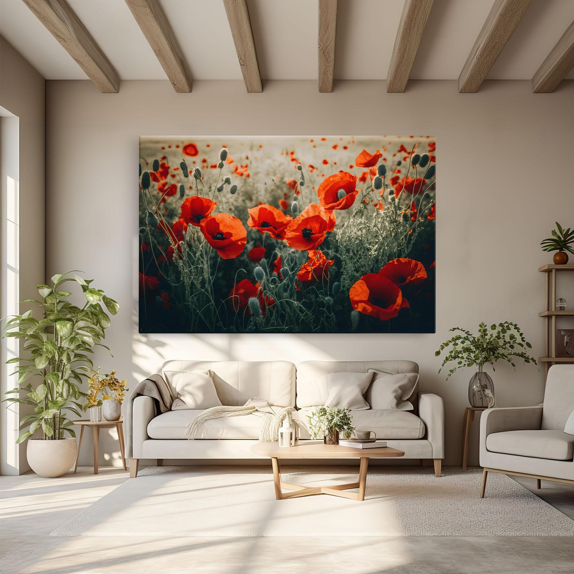 Tablou Canvas Poppy Grass Field mockup 6