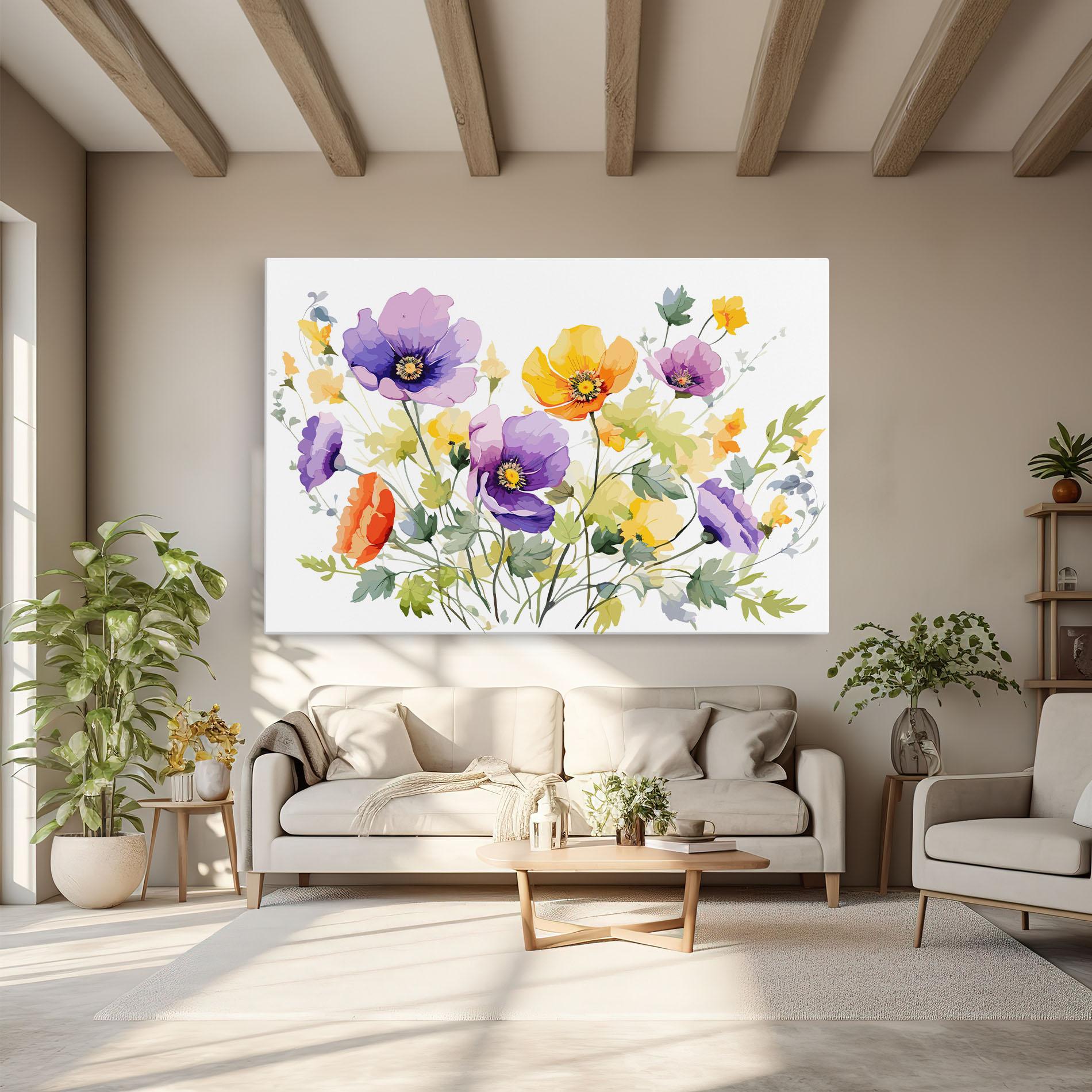 Tablou Canvas Purple Orange Poppy mockup 6