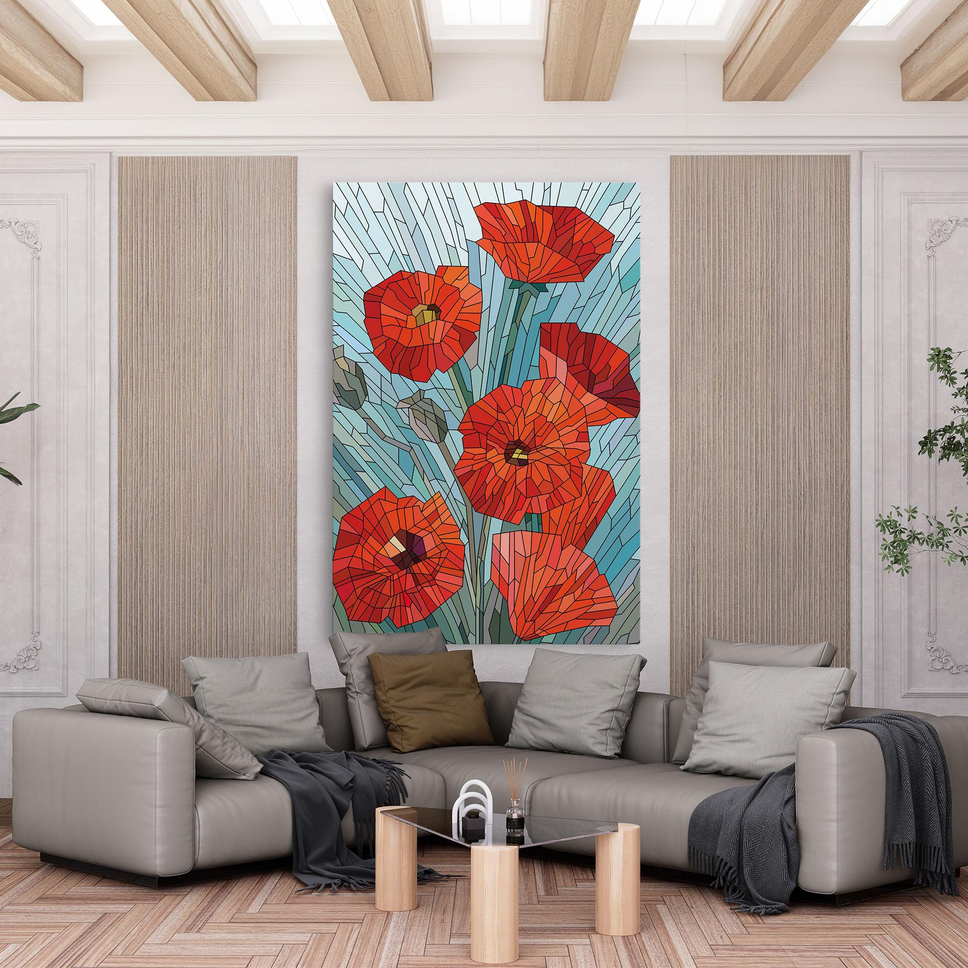 Tablou Canvas Blue Glass Poppy mockup 6