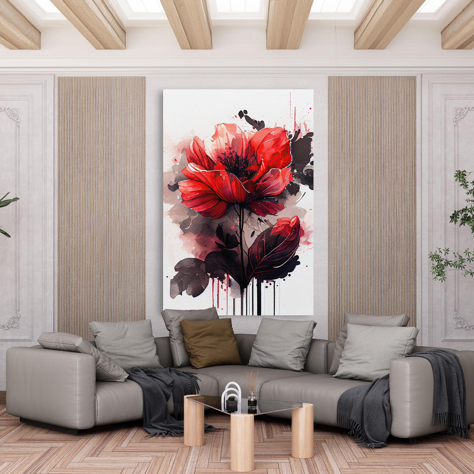 Tablou Canvas Watercolor Poppy mockup 6