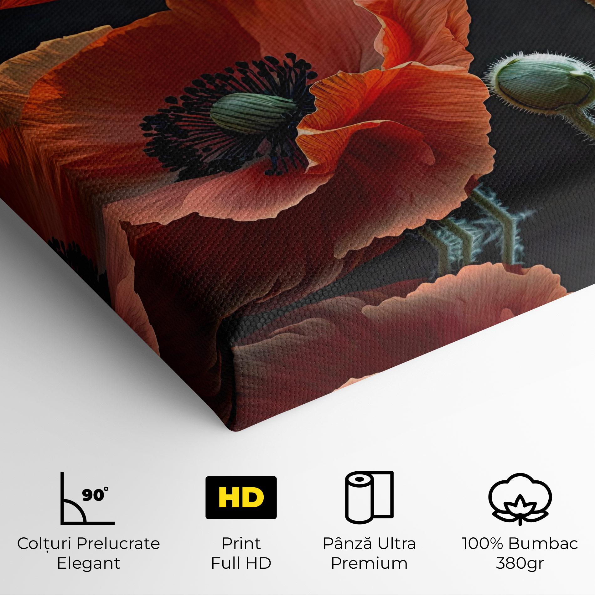 Tablou Canvas 3 Poppies mockup 4