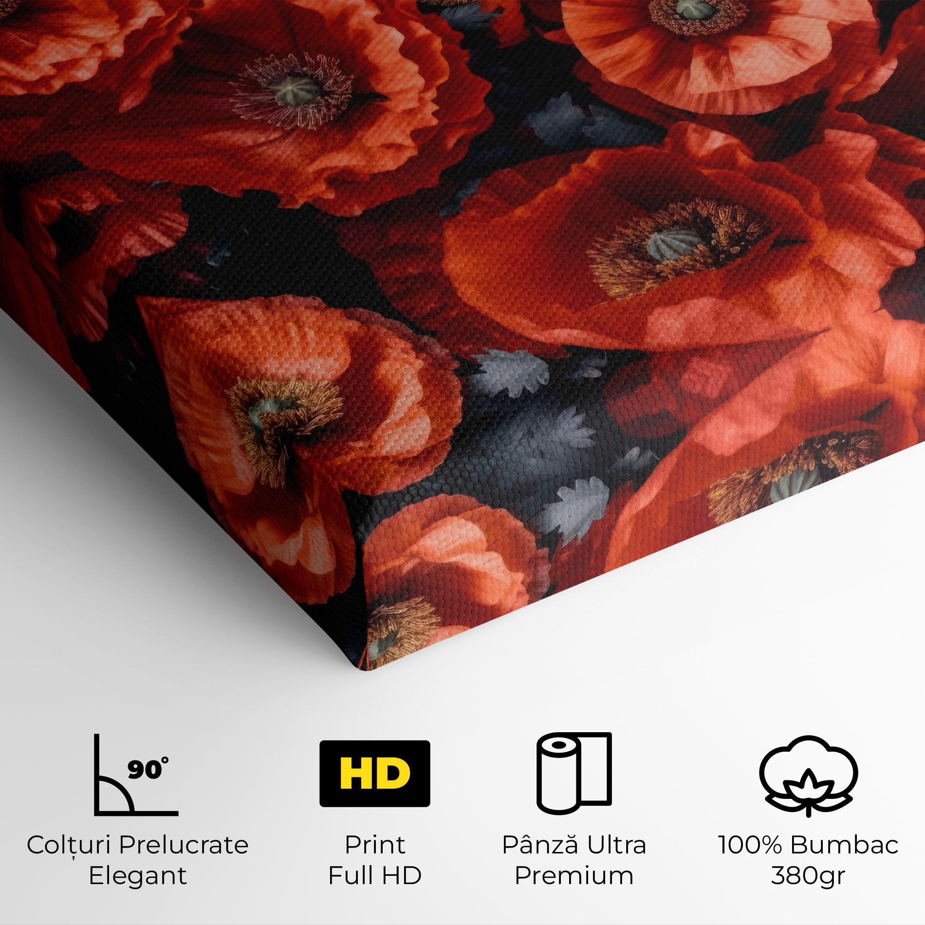 Tablou Canvas Black Red Poppies mockup 4