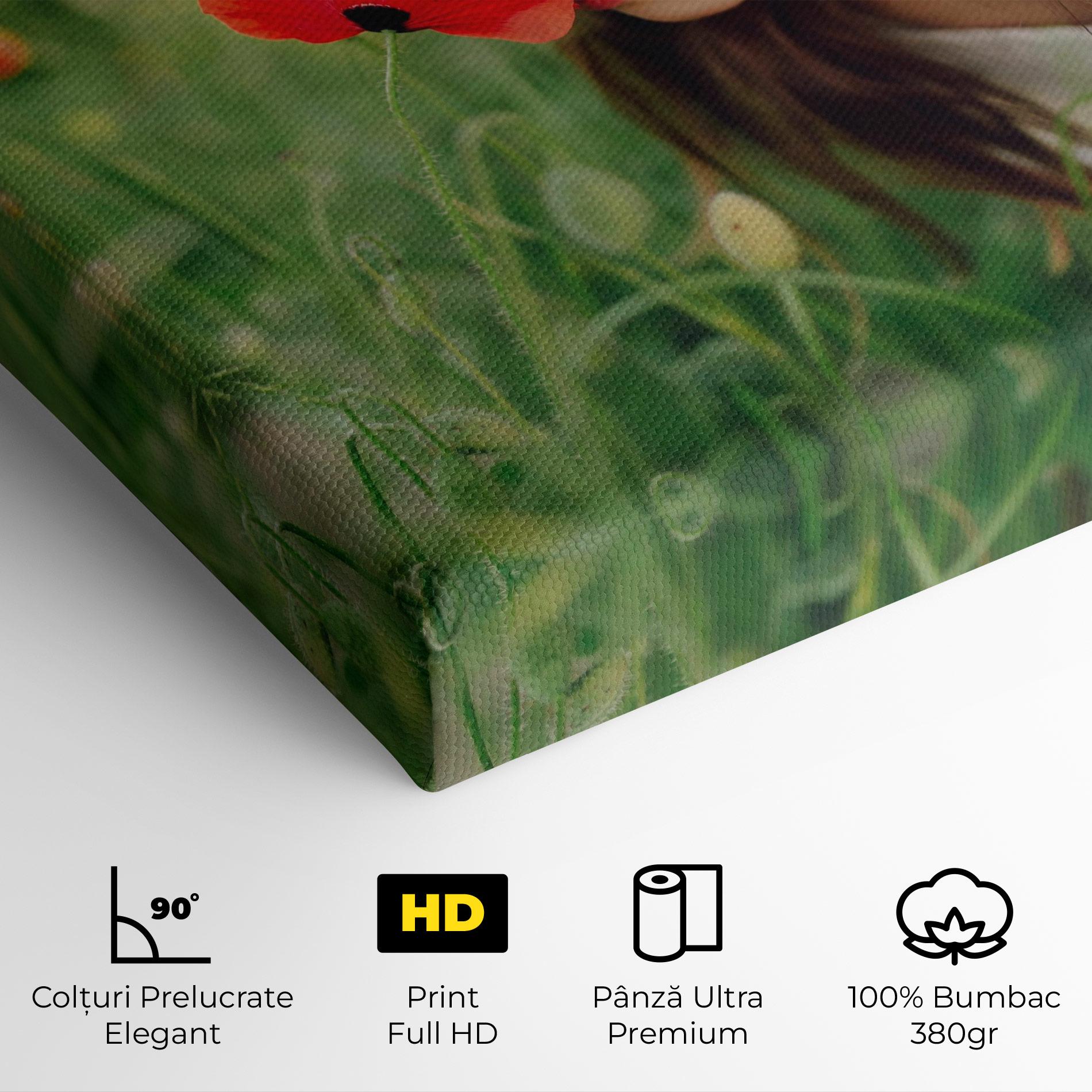 Tablou Canvas Girl With Poppies mockup 4