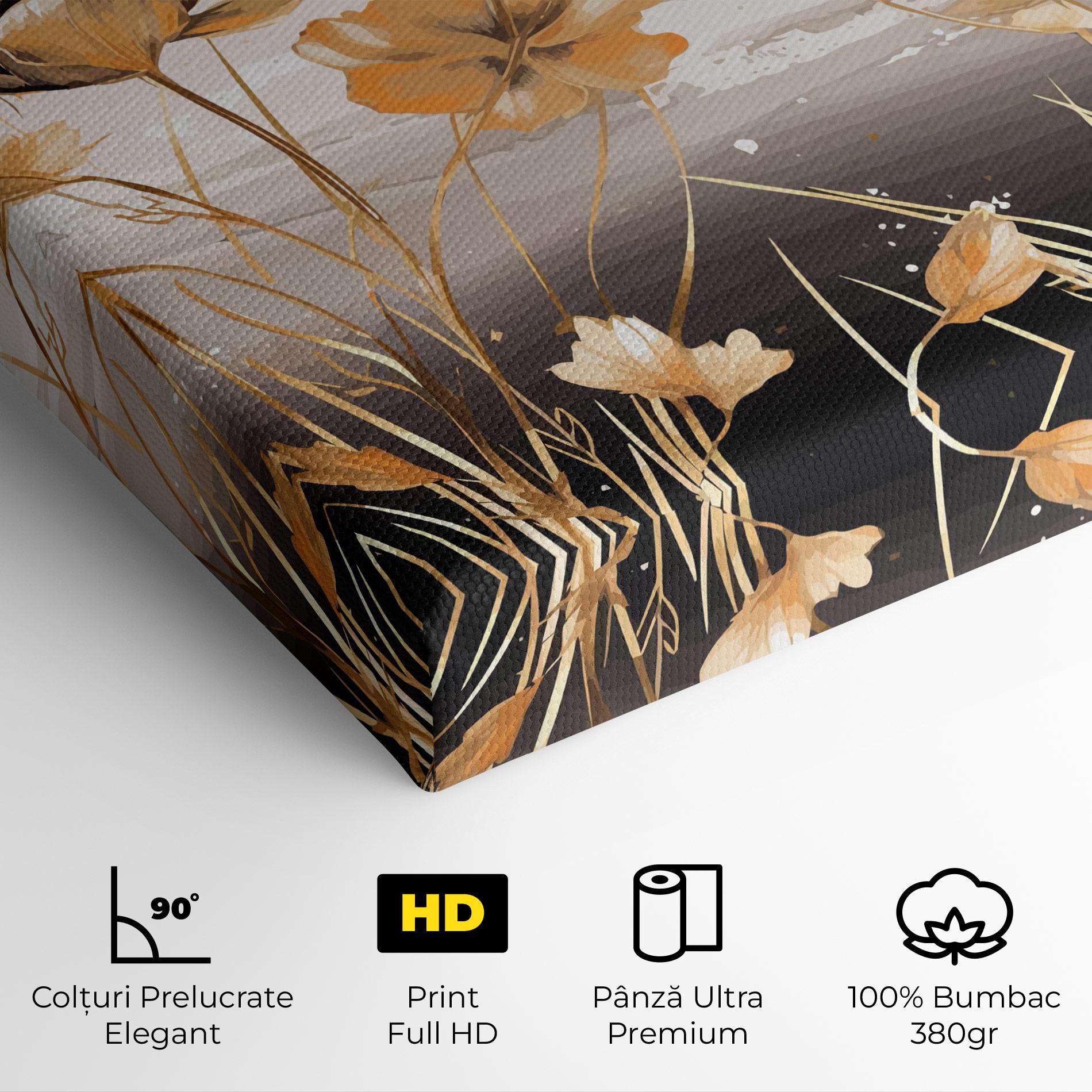 Tablou Canvas Gold Black Poppy mockup 4