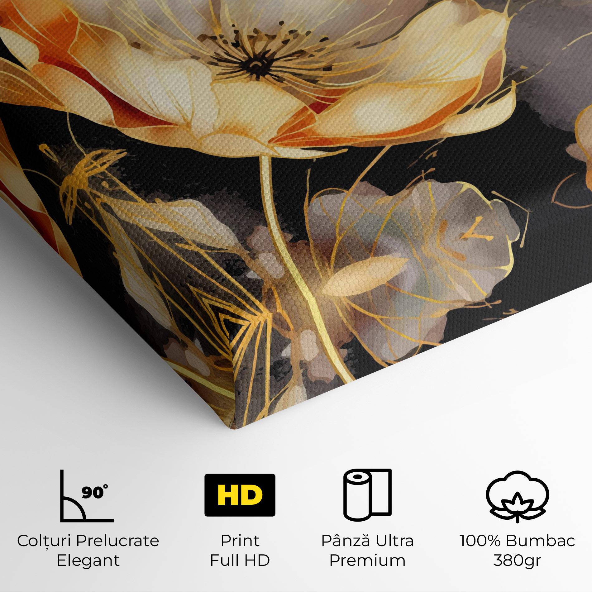 Tablou Canvas Gold Poppy Black mockup 4