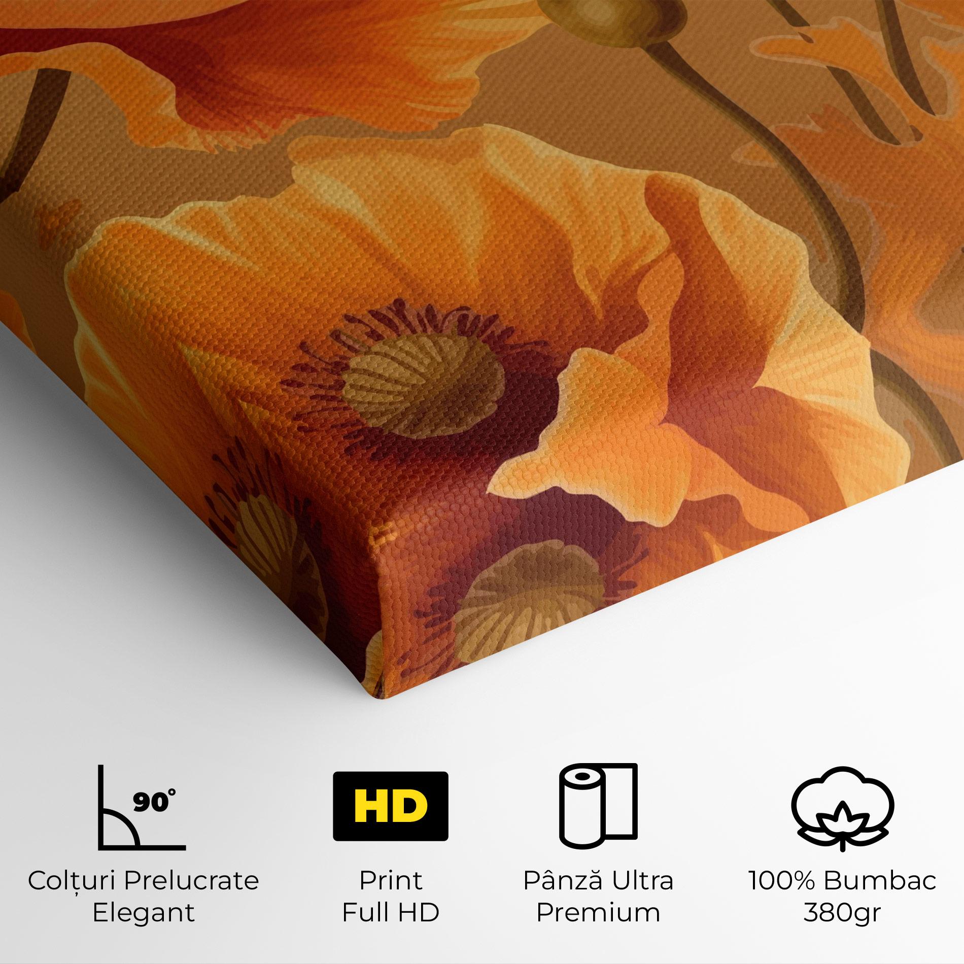 Tablou Canvas Pastel Orange Poppy mockup 4