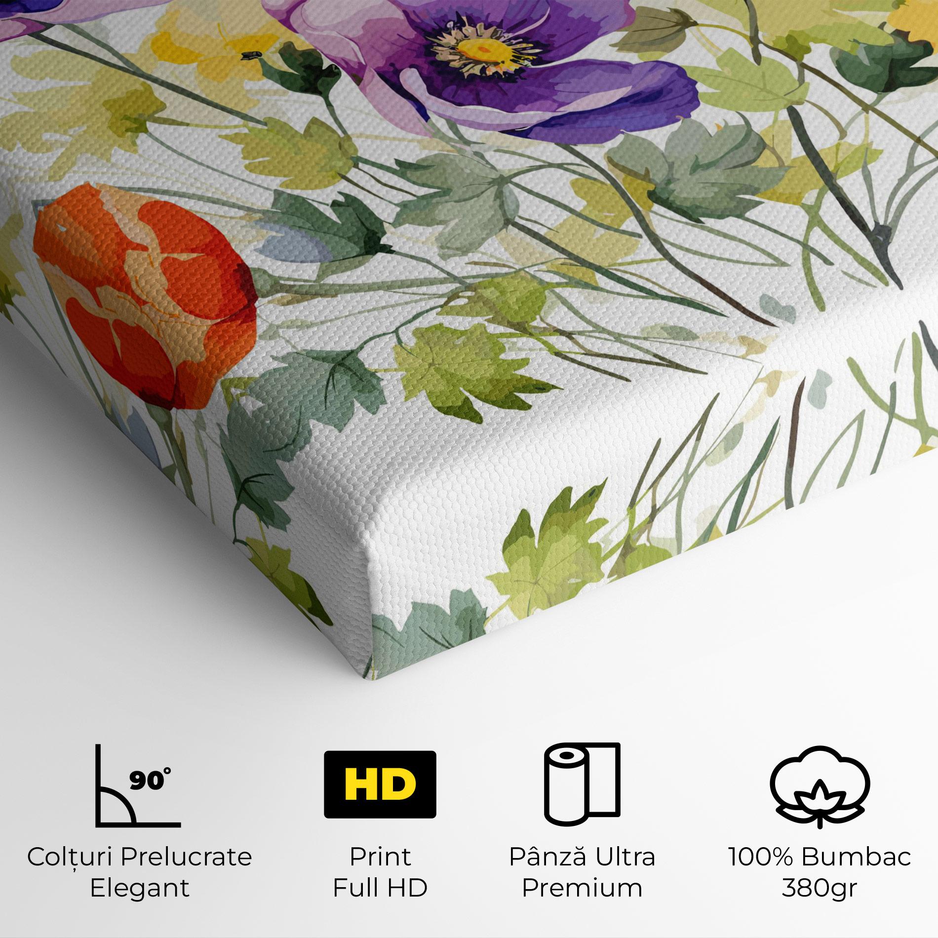 Tablou Canvas Purple Orange Poppy mockup 4