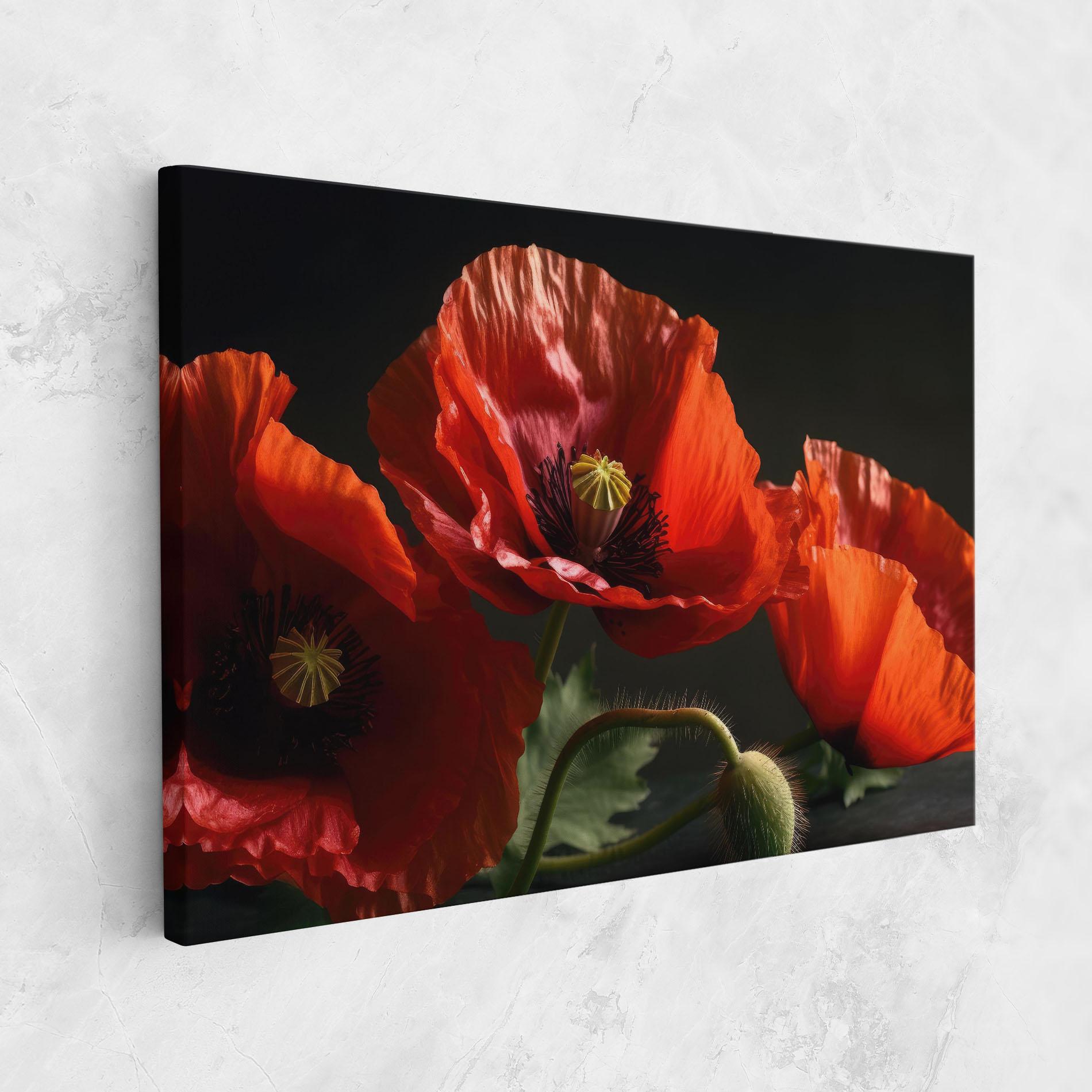Tablou Canvas 3 Pretty Poppies mockup 1