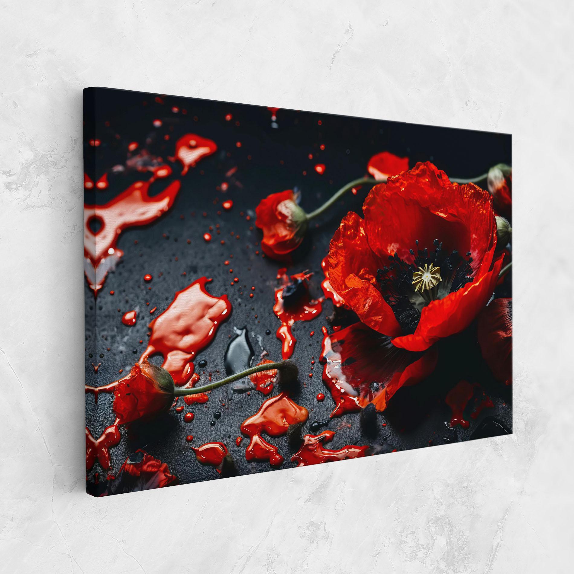 Tablou Canvas Beautiful Red Poppy Liquid mockup 1