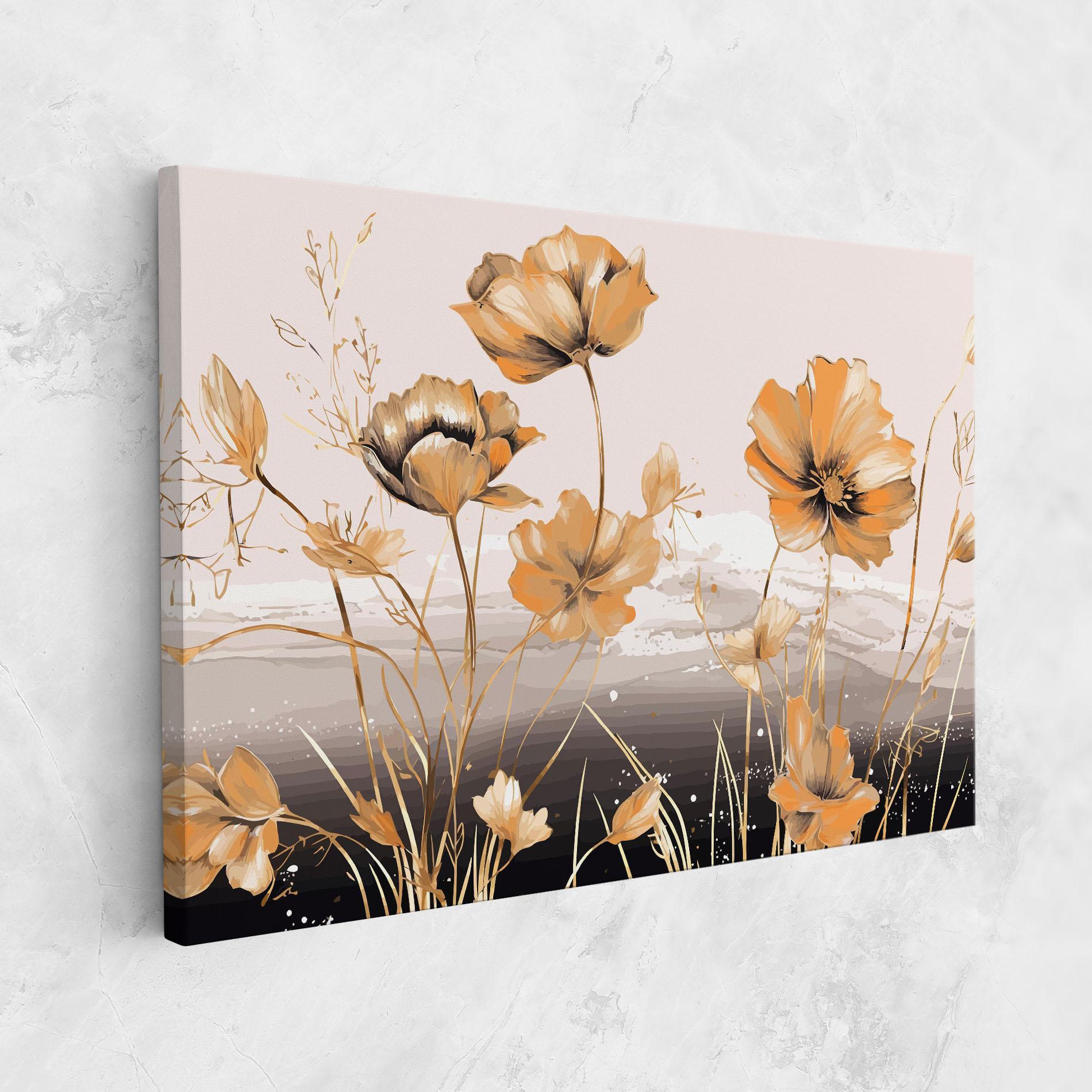 Tablou Canvas Gold Black Poppy mockup 1