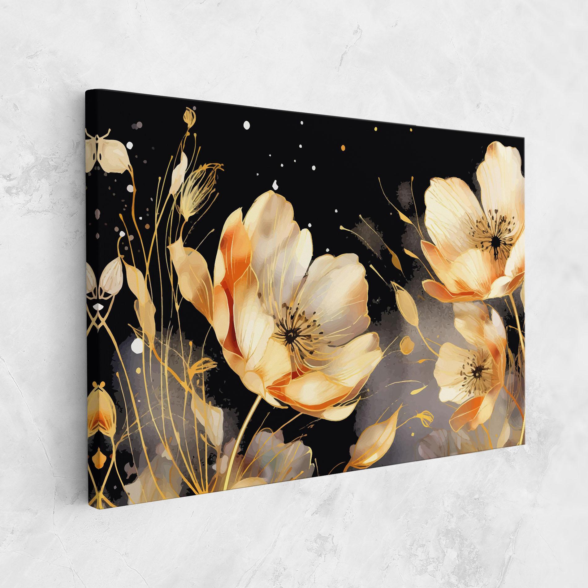 Tablou Canvas Gold Poppy Black mockup 1