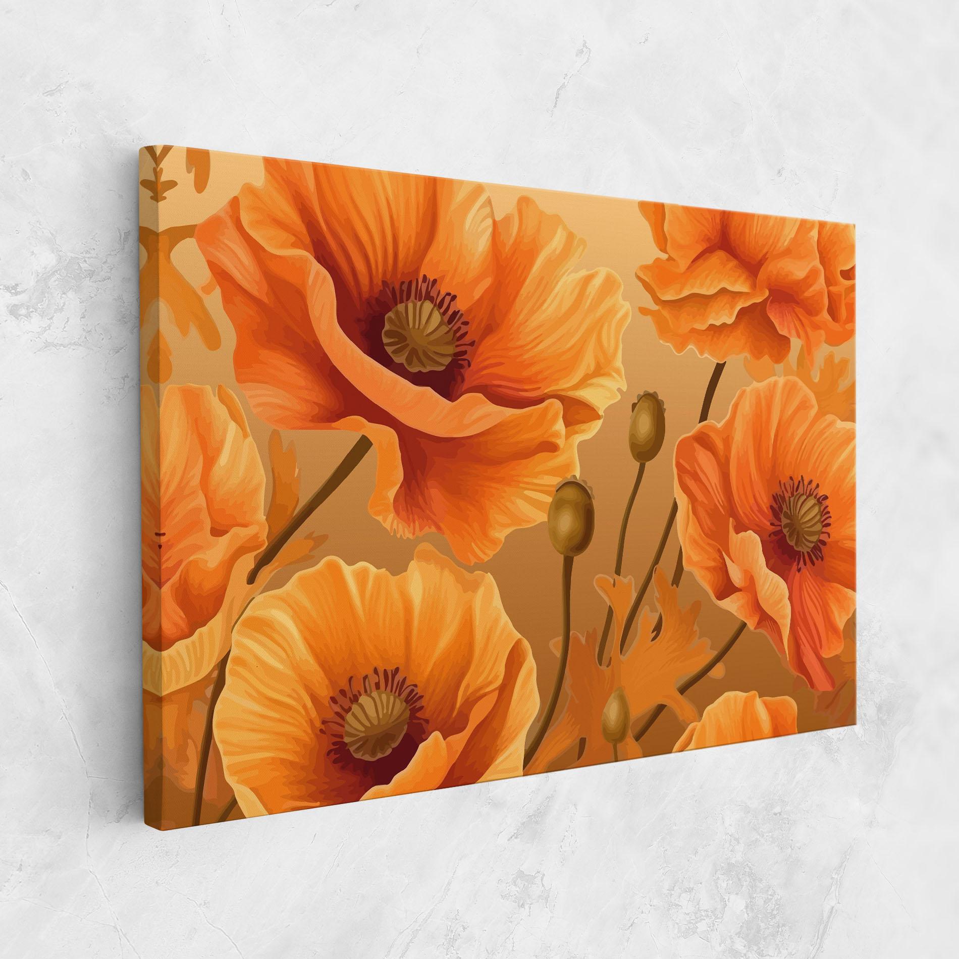 Tablou Canvas Pastel Orange Poppy mockup 1