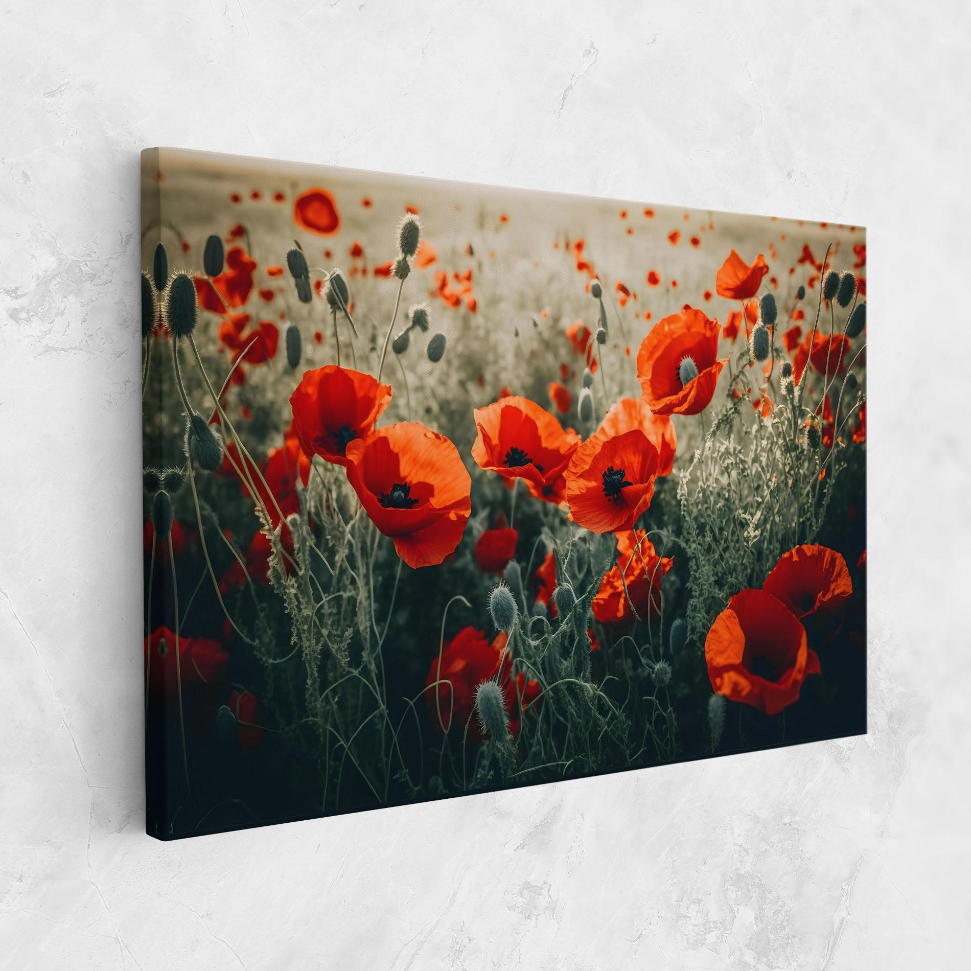 Tablou Canvas Poppy Grass Field mockup 1