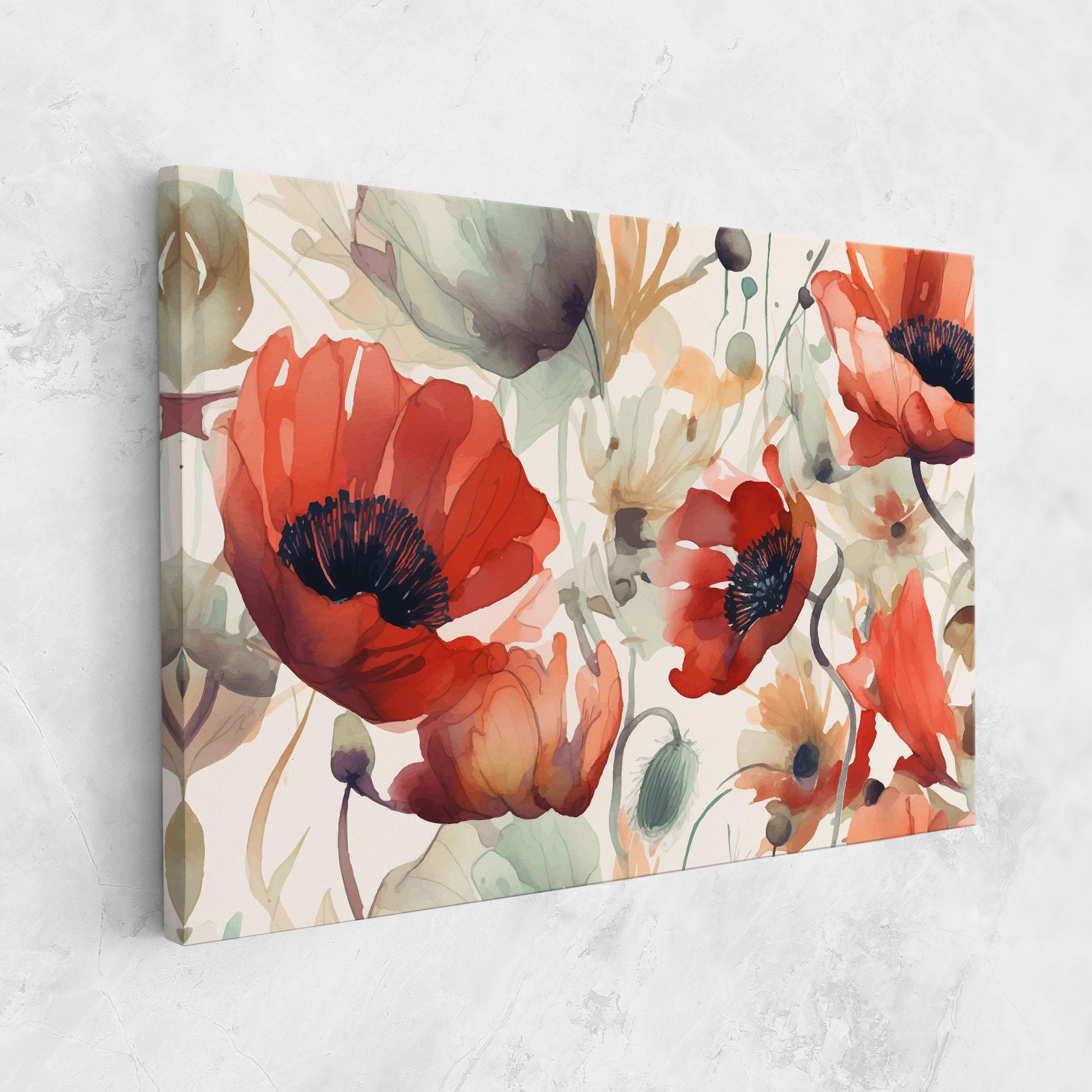 Tablou Canvas Poppy Red Cream mockup 1