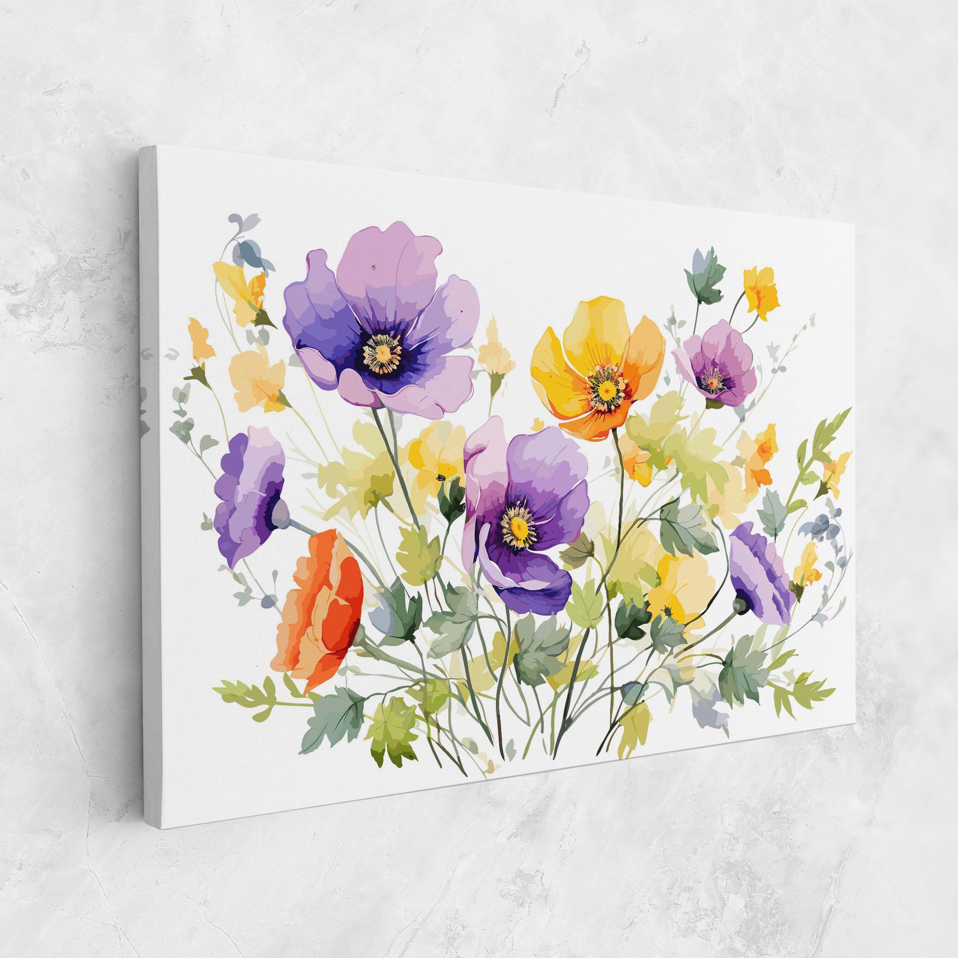 Tablou Canvas Purple Orange Poppy mockup 1