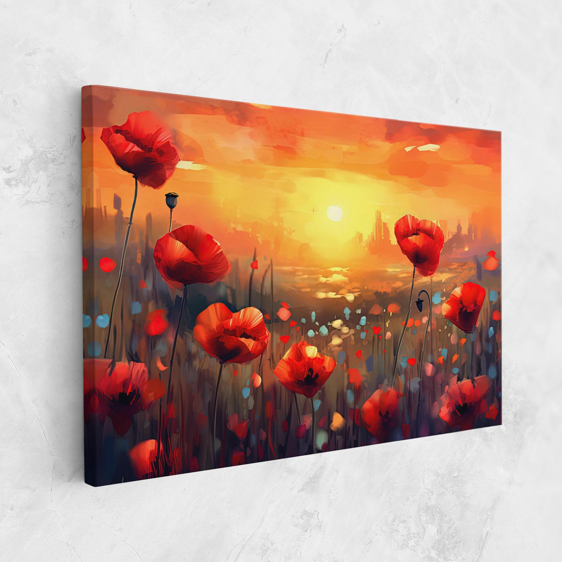 Tablou Canvas Sunrise Painting Poppies mockup 1