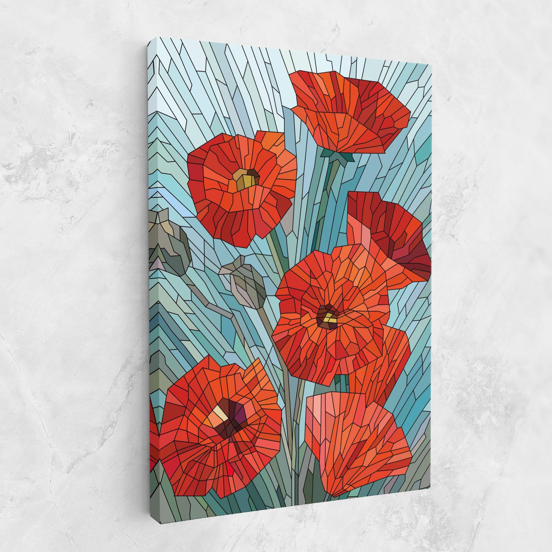 Tablou Canvas Blue Glass Poppy mockup 1