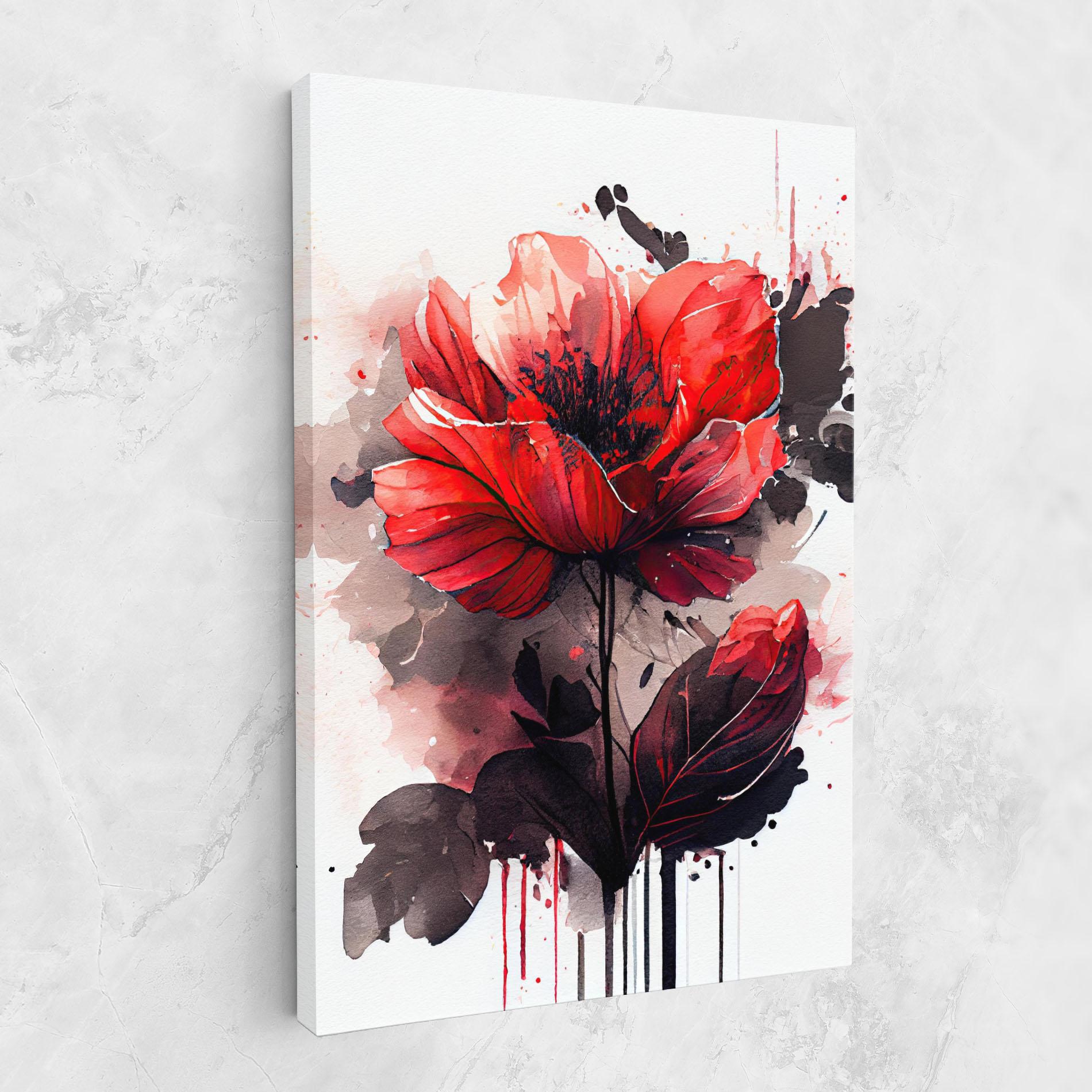 Tablou Canvas Watercolor Poppy mockup 1