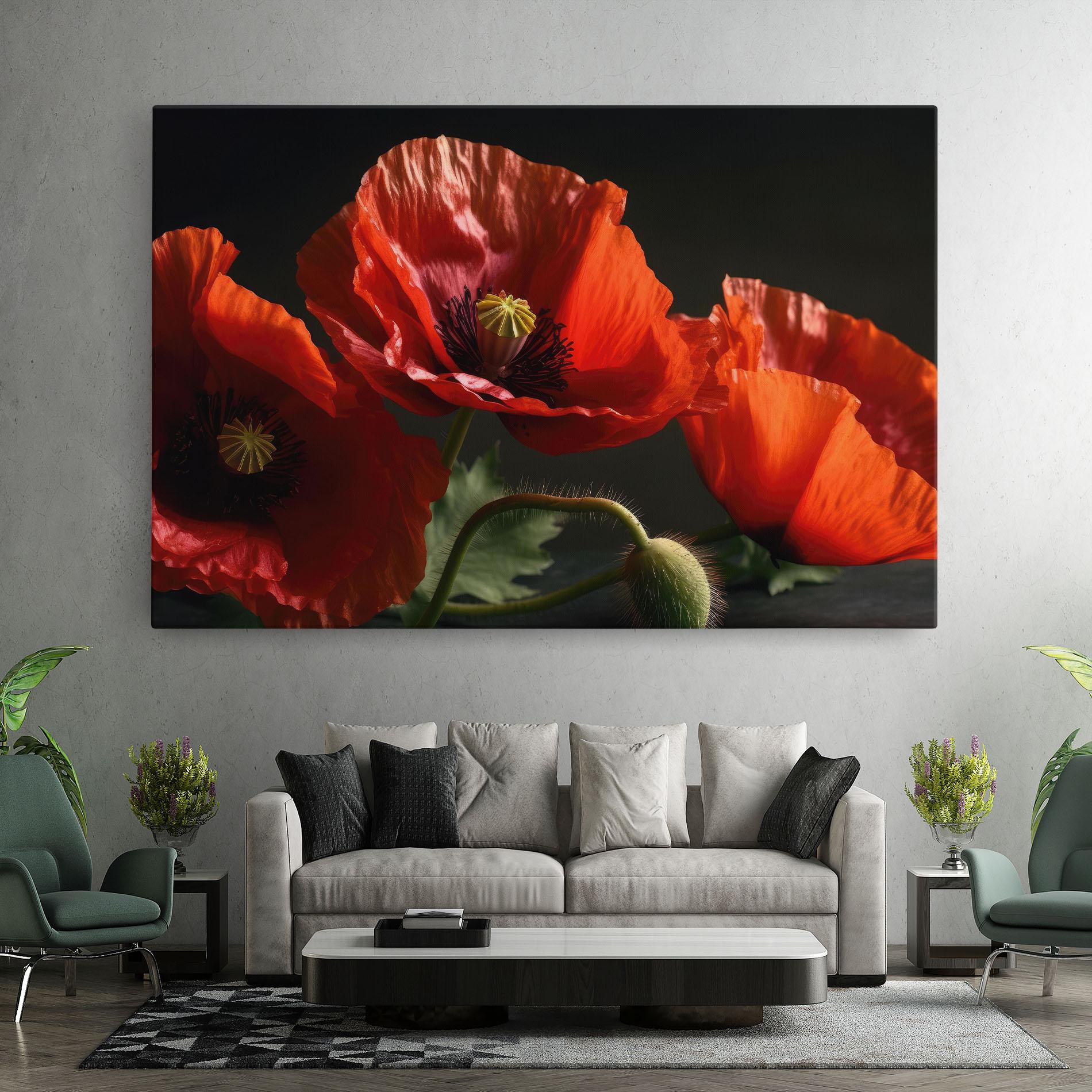 Tablou Canvas 3 Pretty Poppies mockup 7