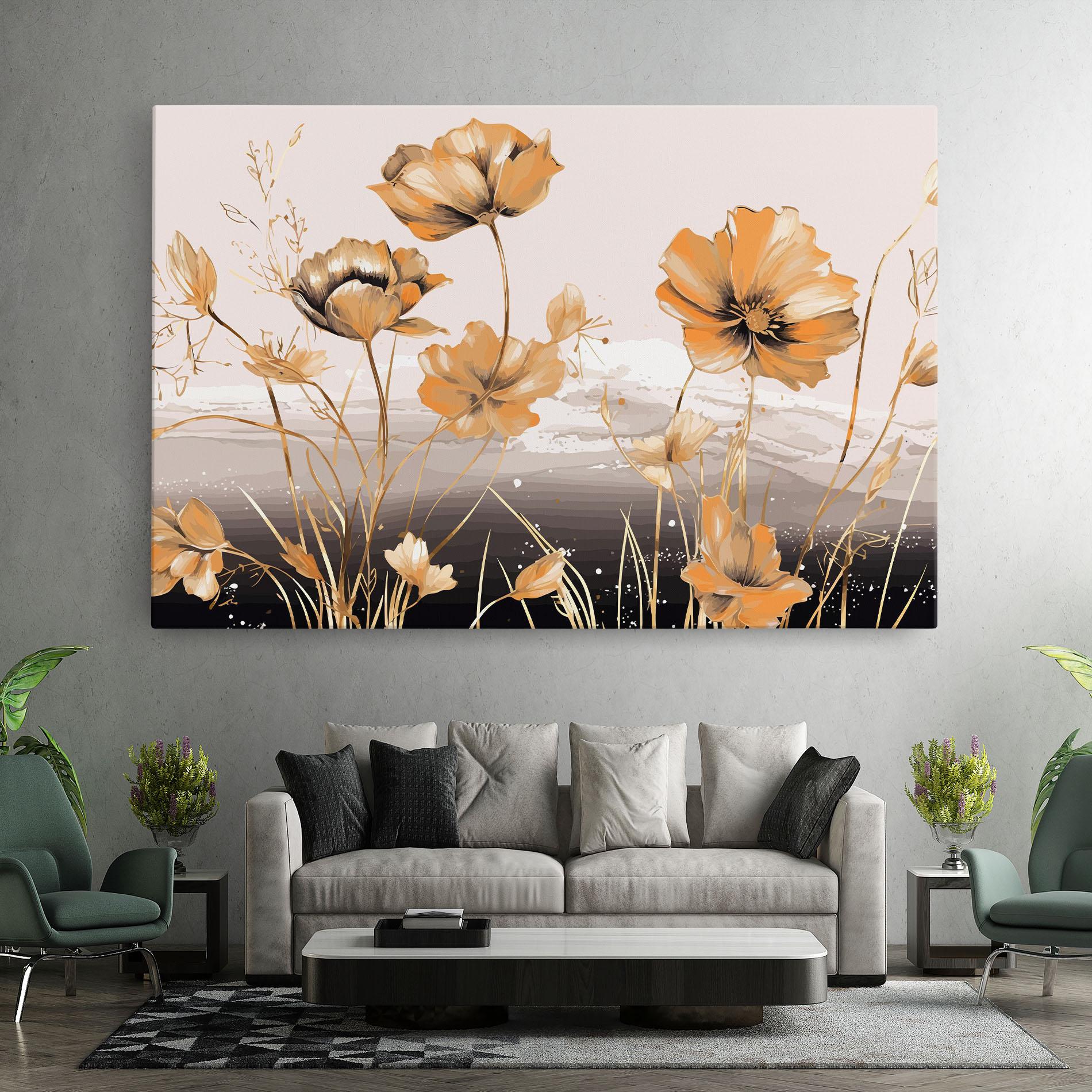 Tablou Canvas Gold Black Poppy mockup 7
