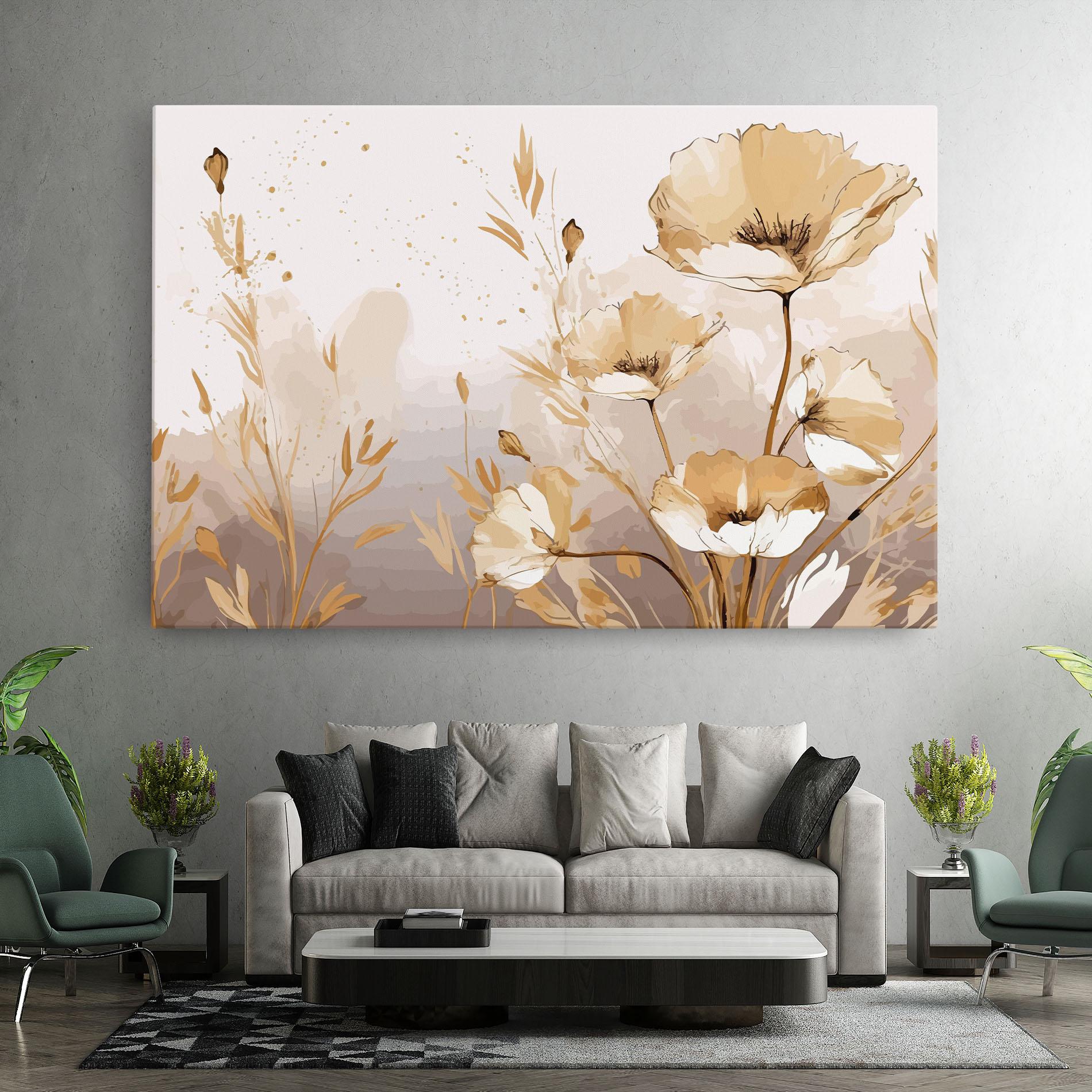 Tablou Canvas Gold Cream Poppy mockup 7