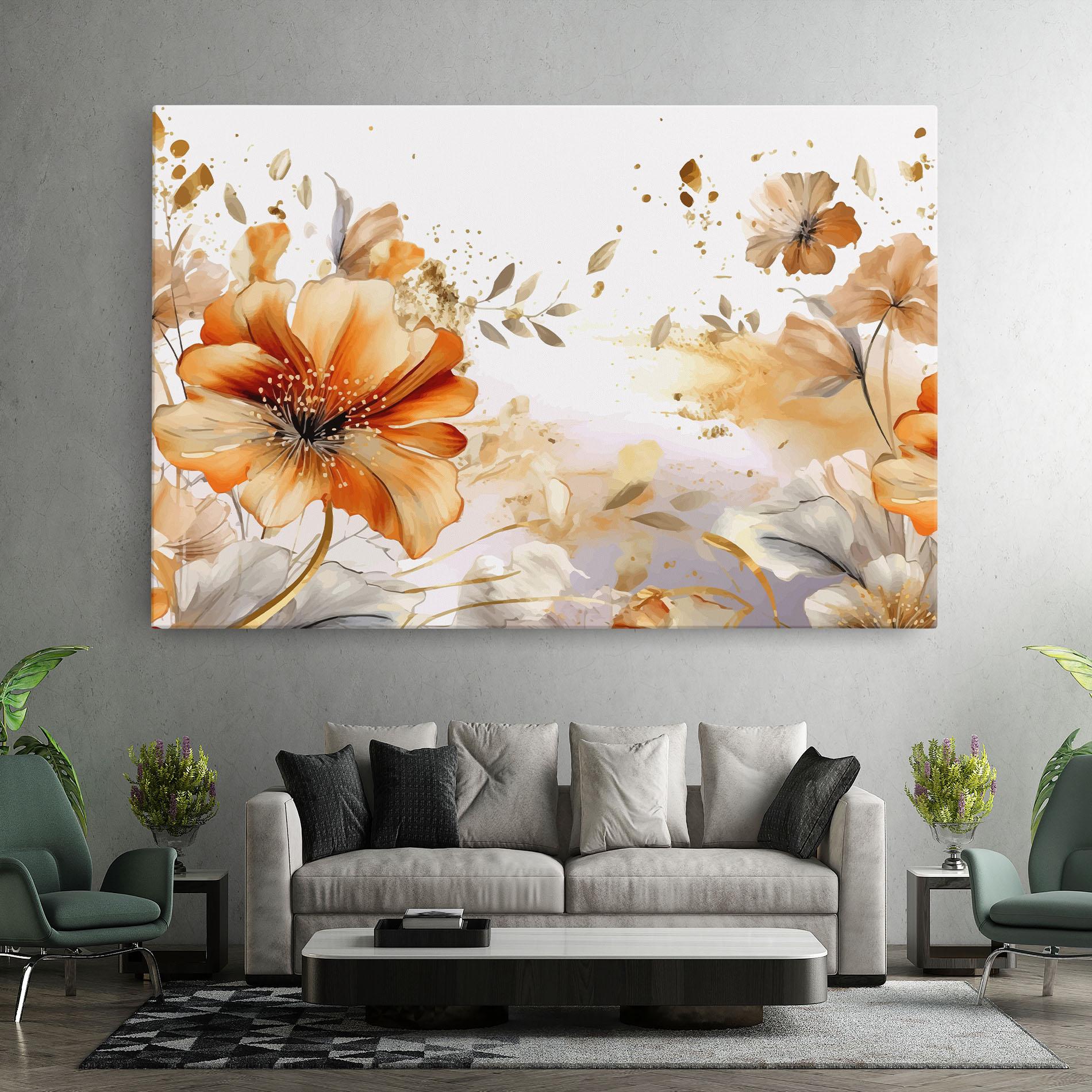 Tablou Canvas Gold Orange Poppy mockup 7